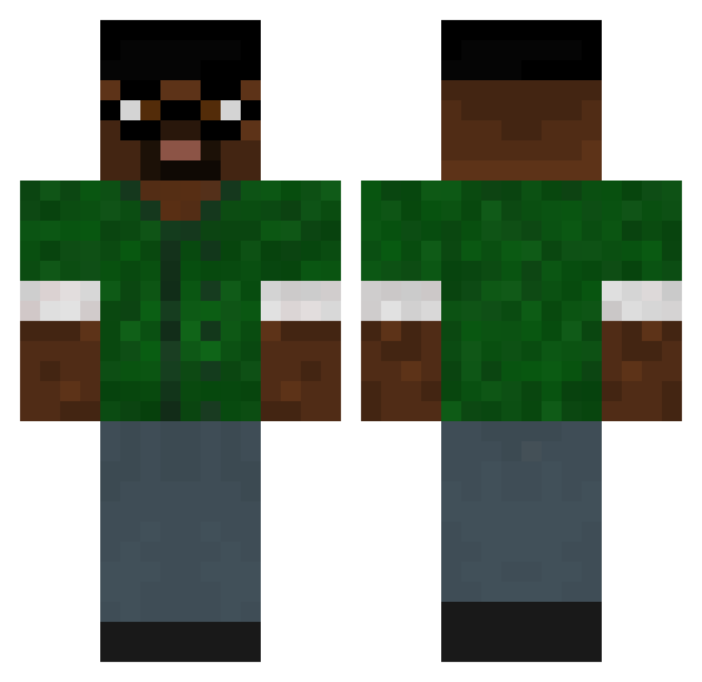 Bauish Minecraft skin, front and back view