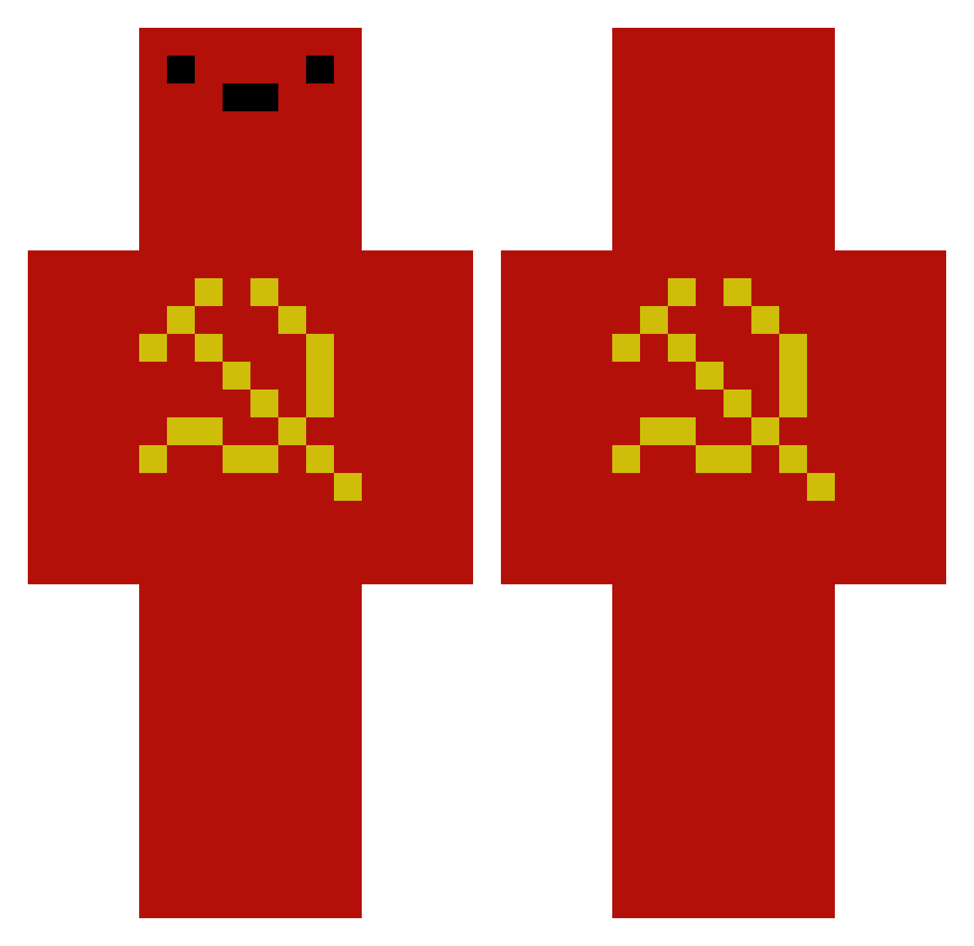 JackSoment Minecraft skin, front and back view