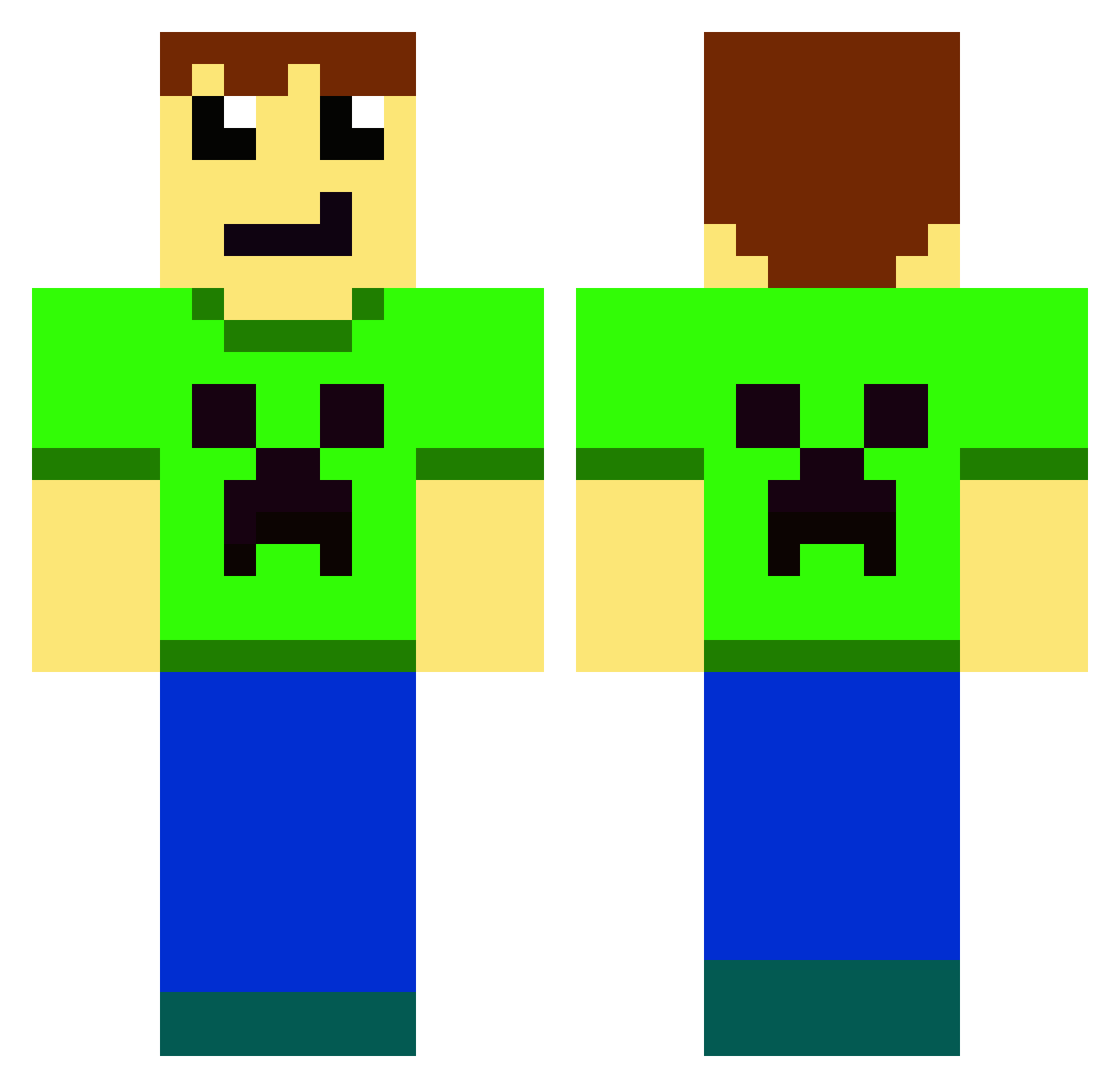 remixture Minecraft skin, front and back view