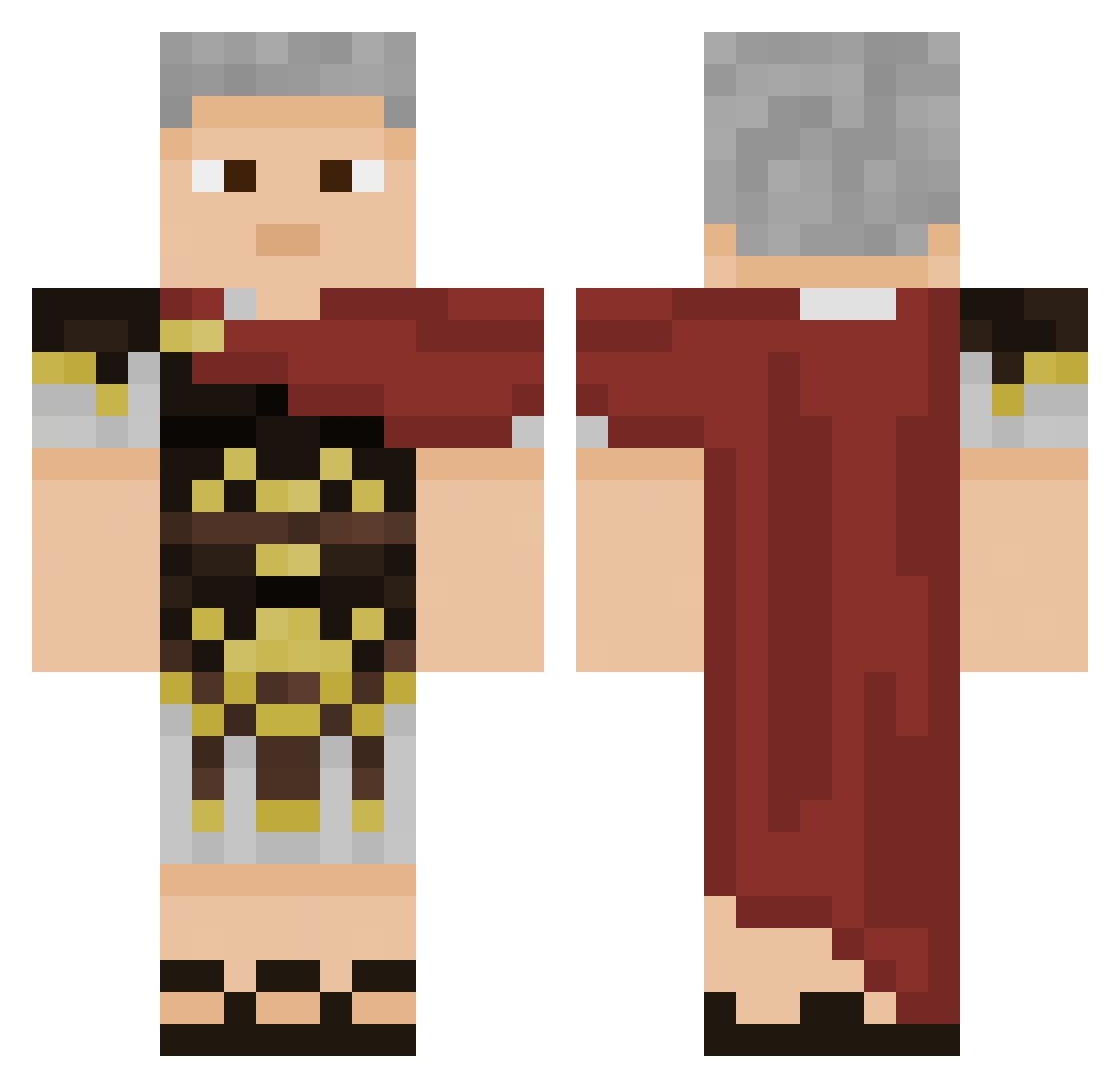 FrenchBlueRat Minecraft skin, front and back view