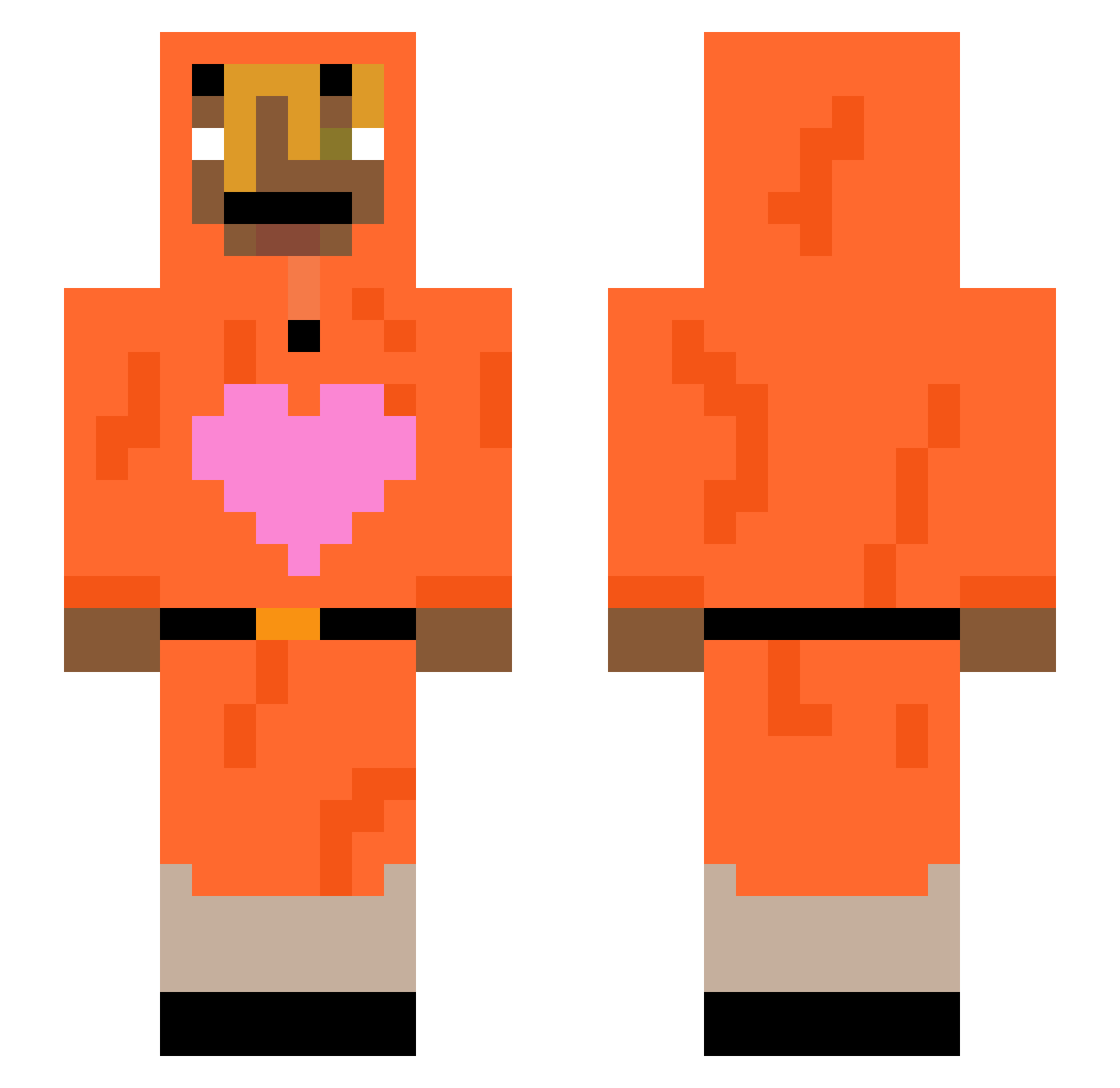 oppkiller Minecraft skin, front and back view