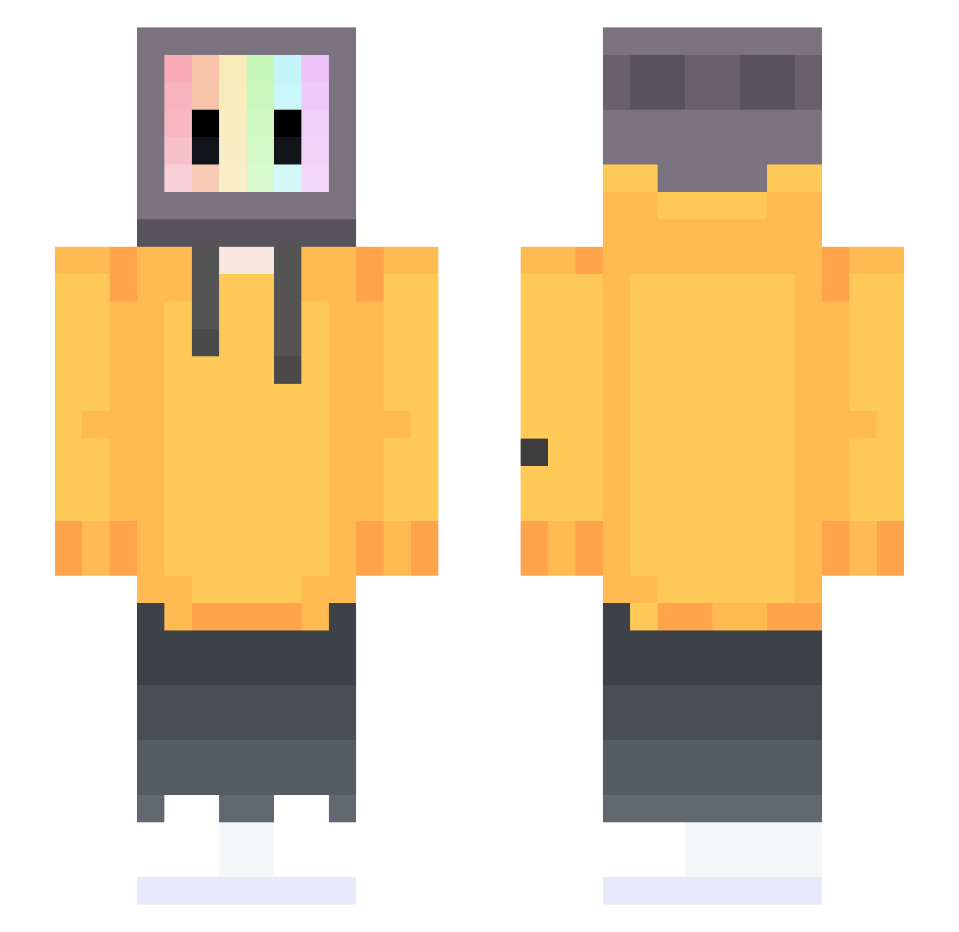 Vagabond Minecraft skin, front and back view