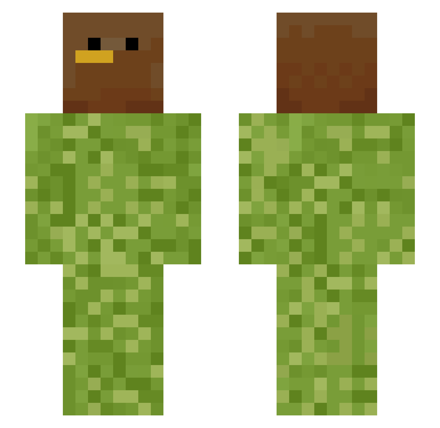 K2W2 Minecraft skin, front and back view