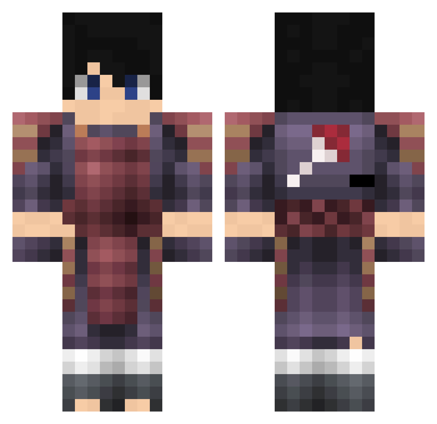 Rubix79 Minecraft skin, front and back view