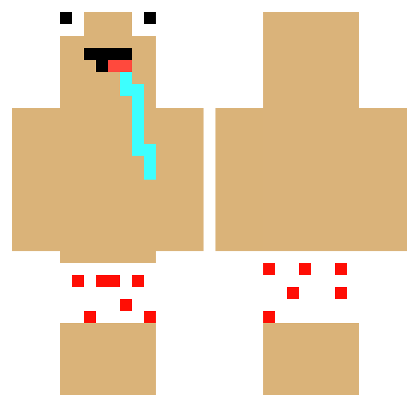 McBalleGaming Minecraft skin, front and back view