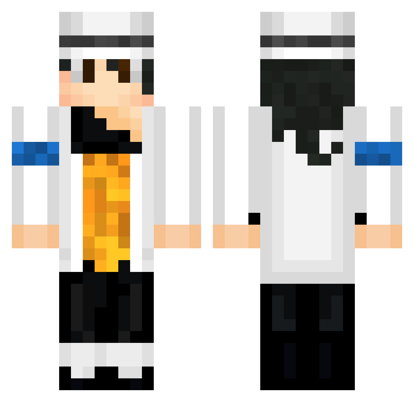 underwalk Minecraft skin, front and back view