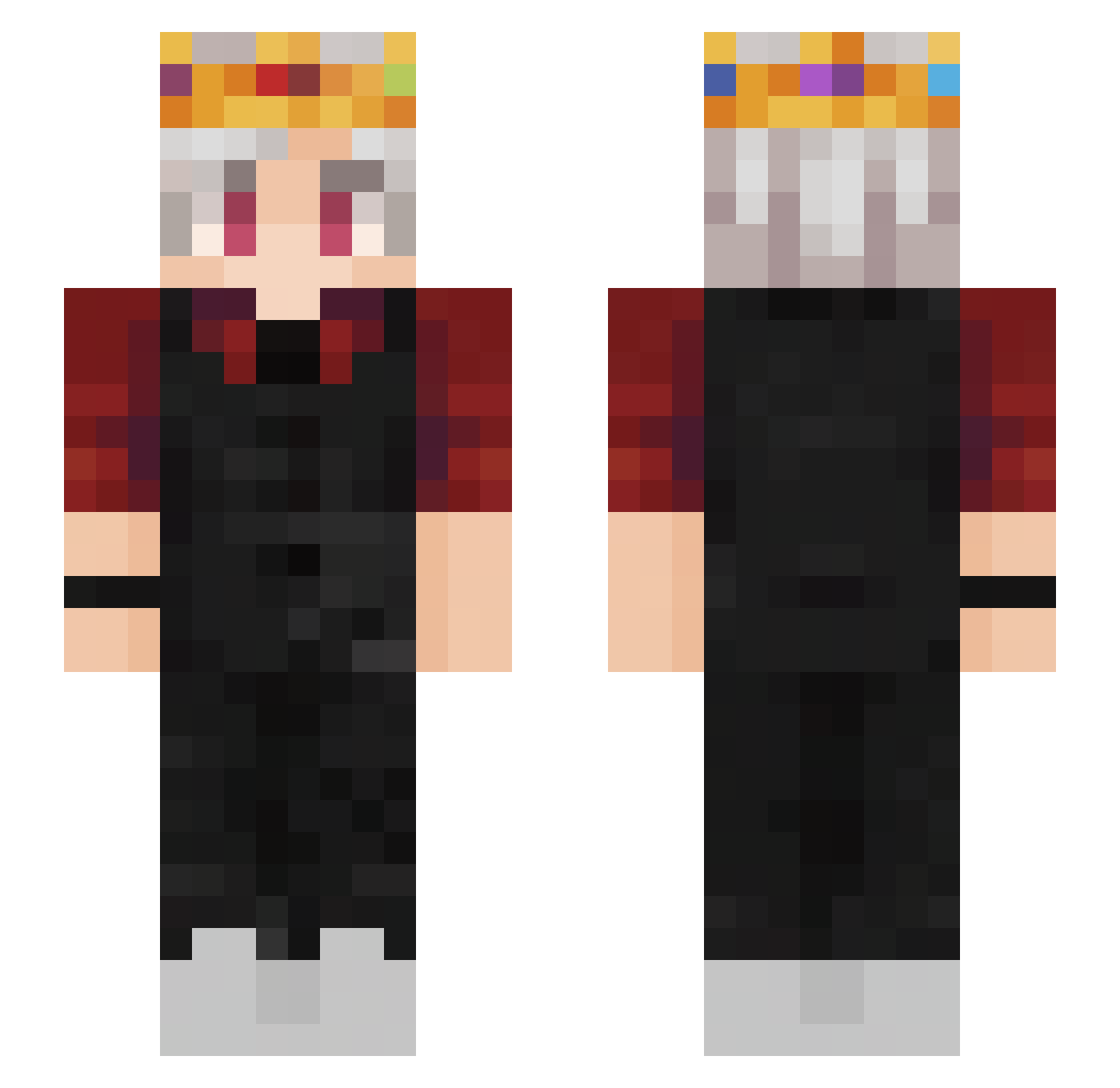 ImSanemi Minecraft skin, front and back view