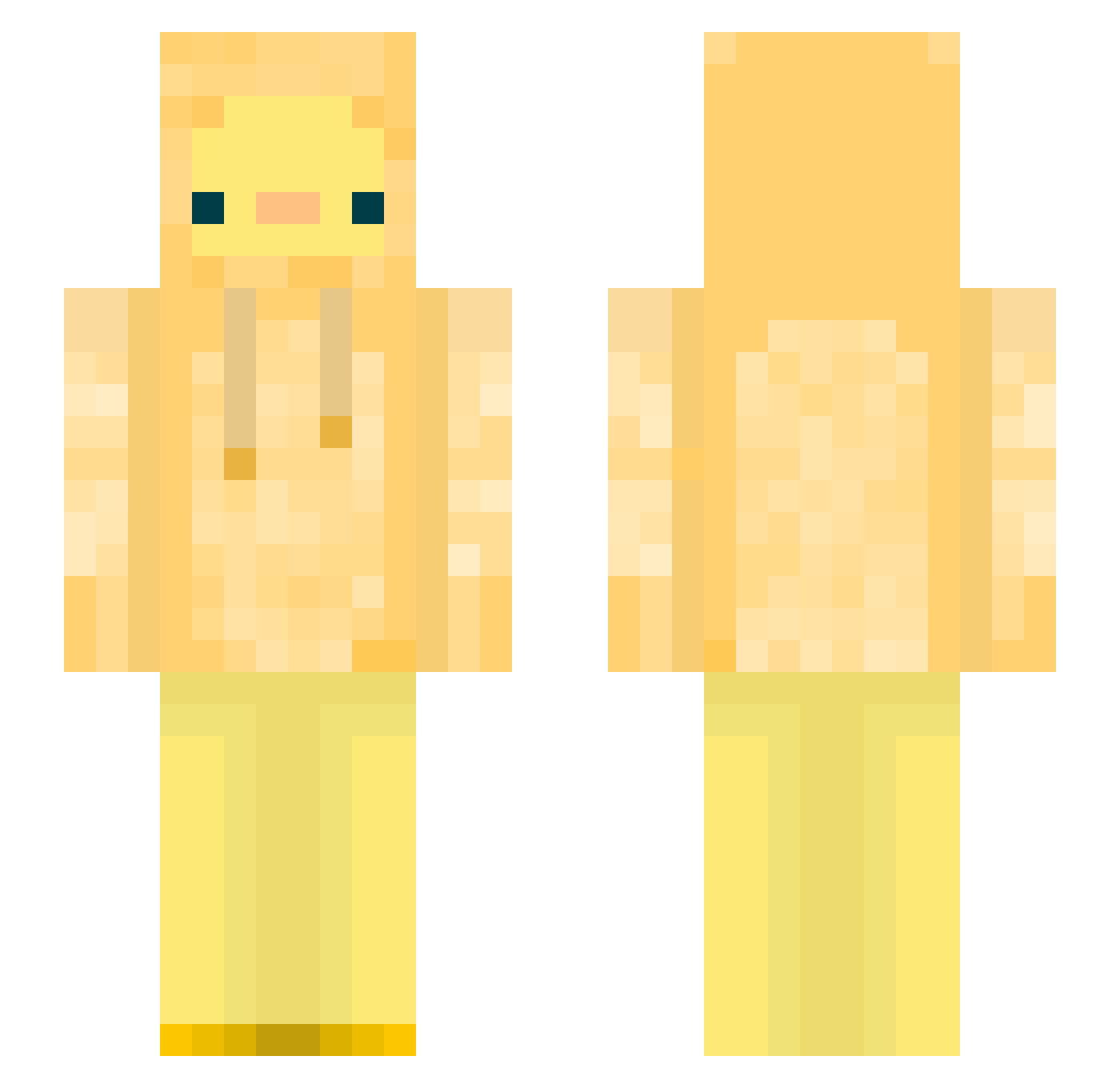 TheCheeseBlockXD Minecraft skin, front and back view