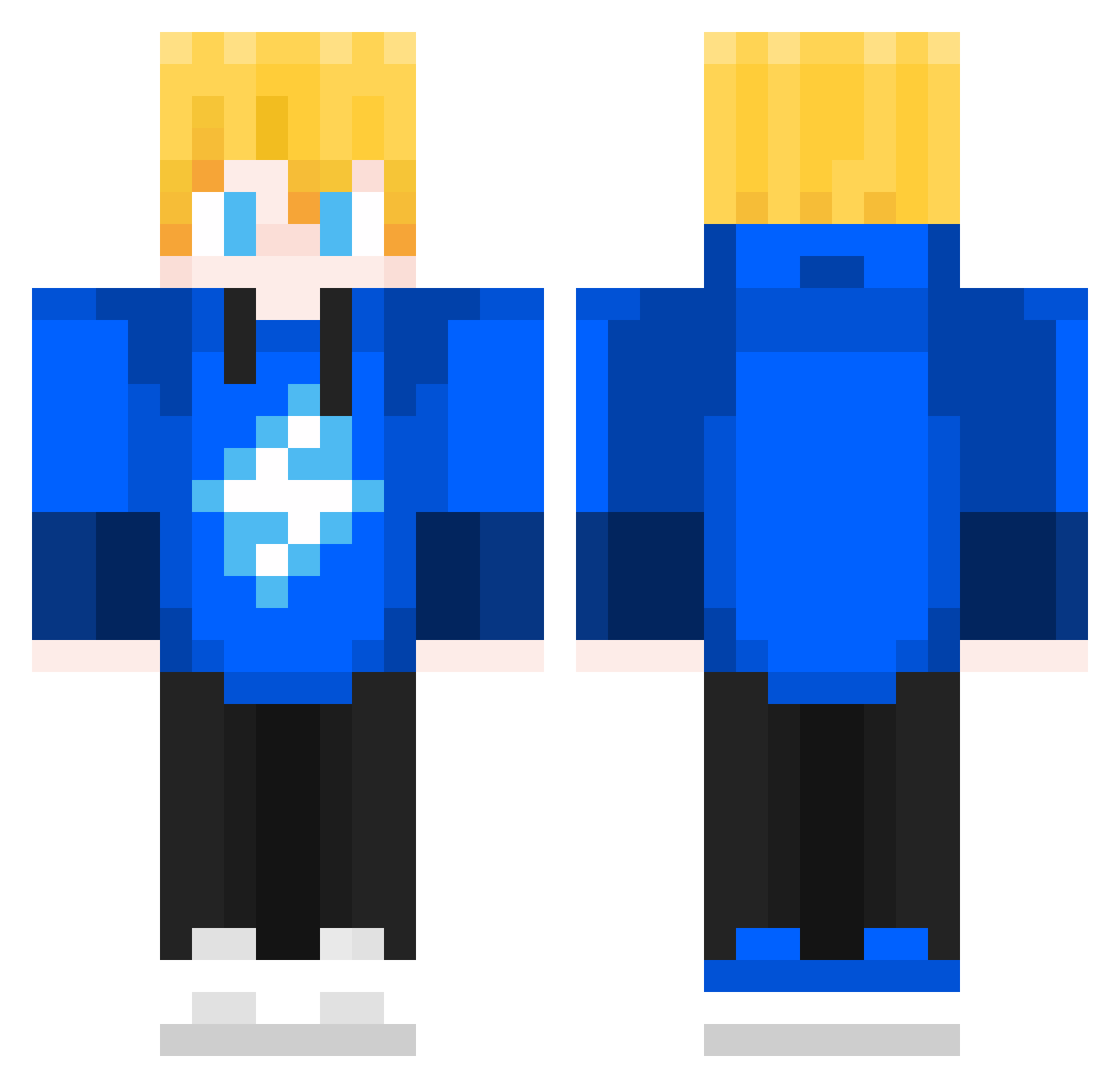 Steel1200 Minecraft skin, front and back view