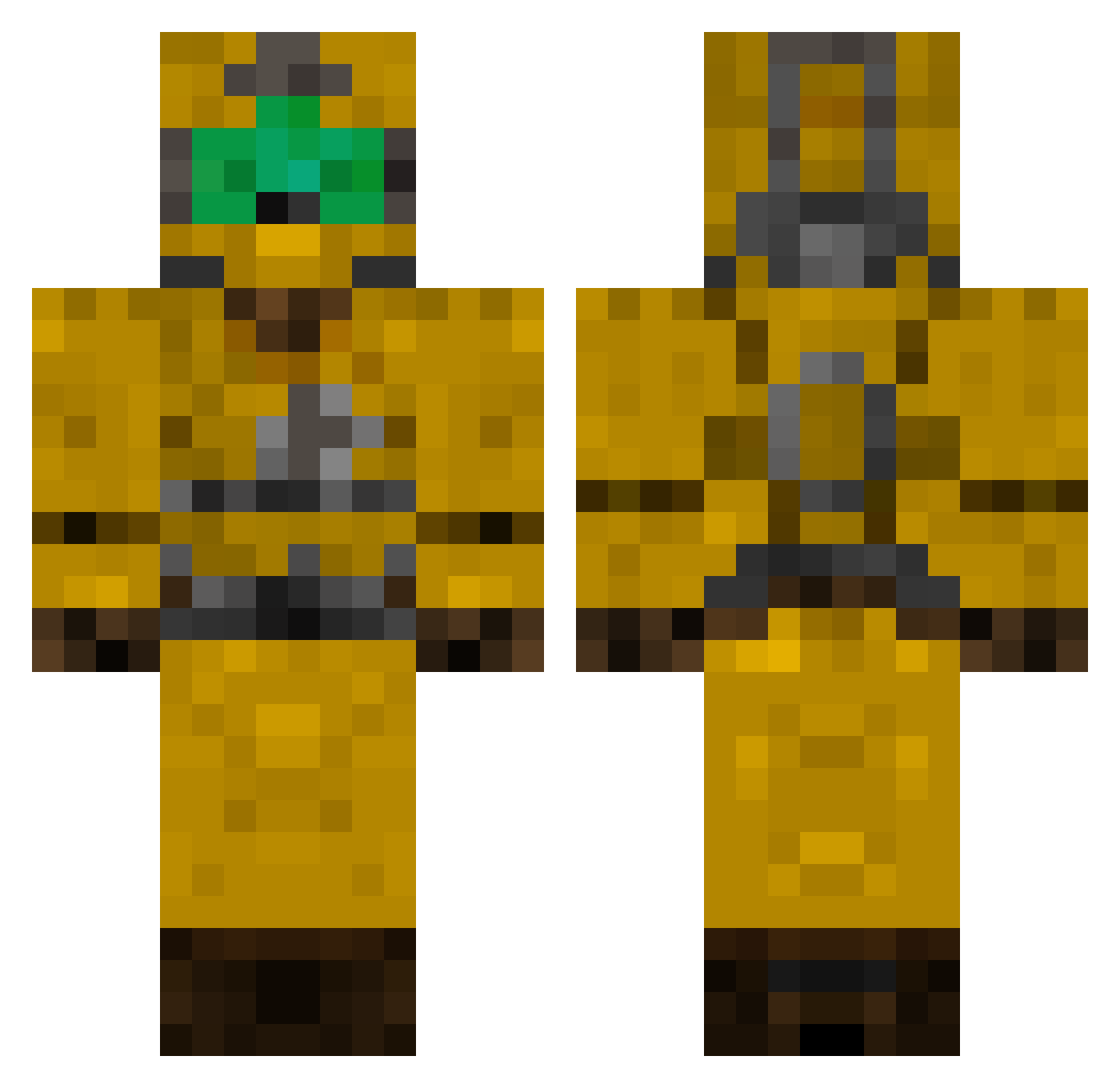 BSGx Minecraft skin, front and back view