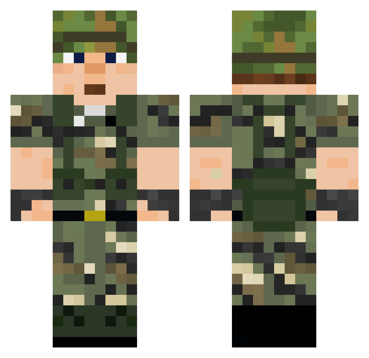 Orientally Minecraft skin, front and back view