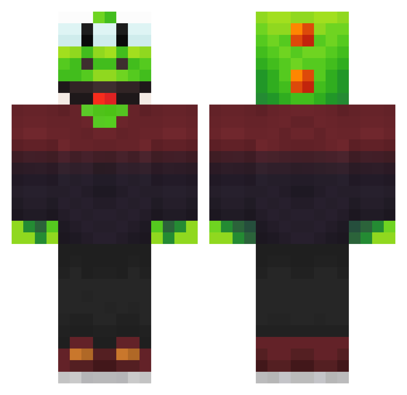 Tripalla Minecraft skin, front and back view