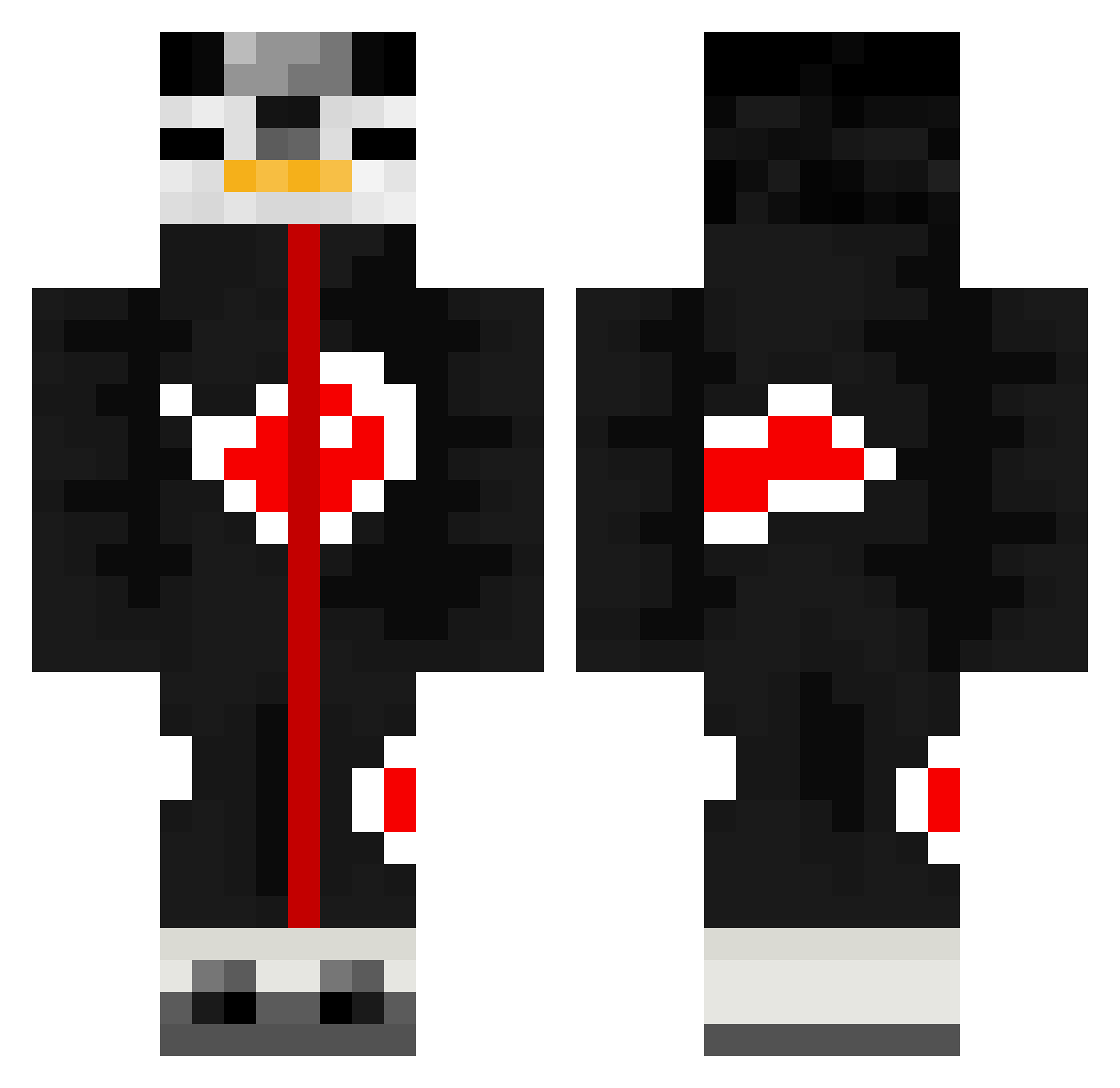 rapheljr2012 Minecraft skin, front and back view