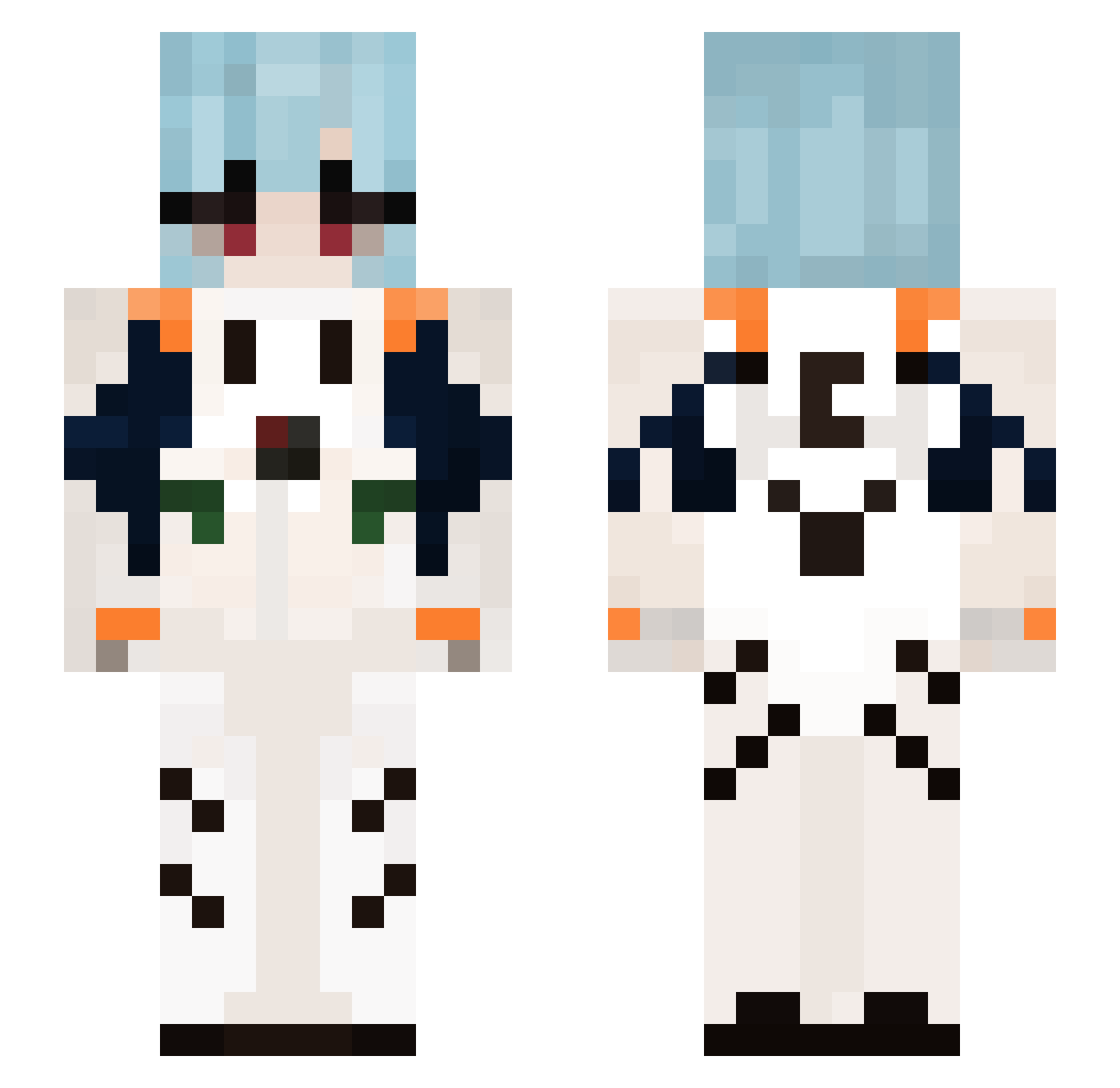 StarNuik Minecraft skin, front and back view