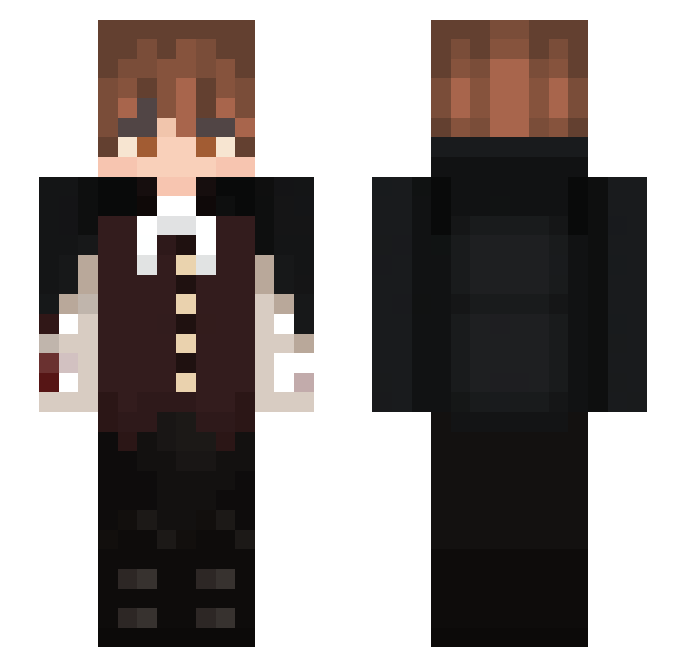 Interstellark Minecraft skin, front and back view