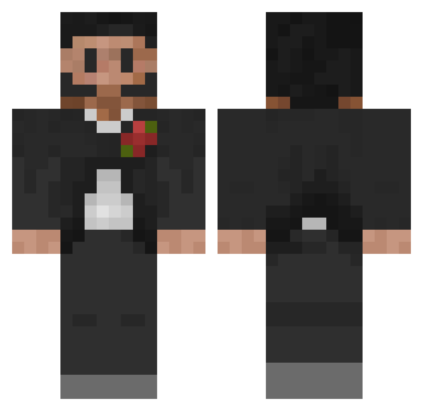 Brysien Minecraft skin, front and back view