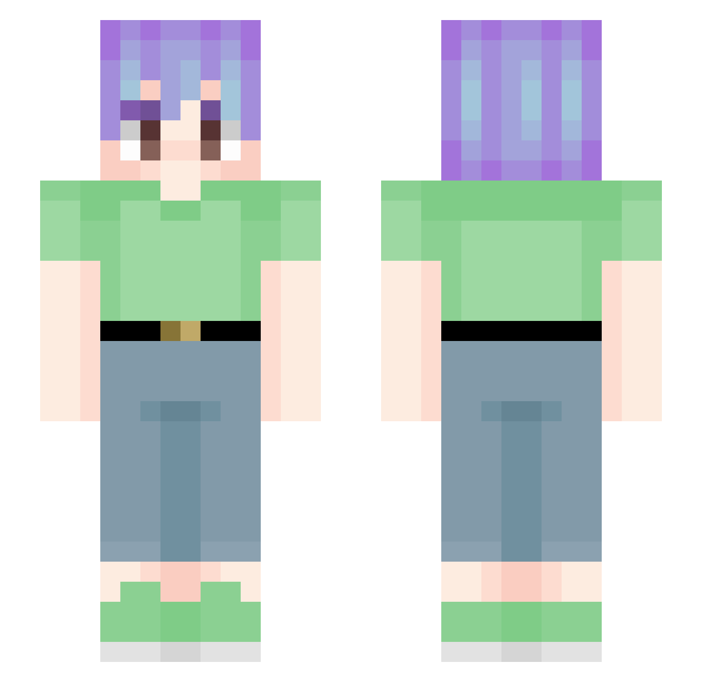 xoJack_ Minecraft skin, front and back view