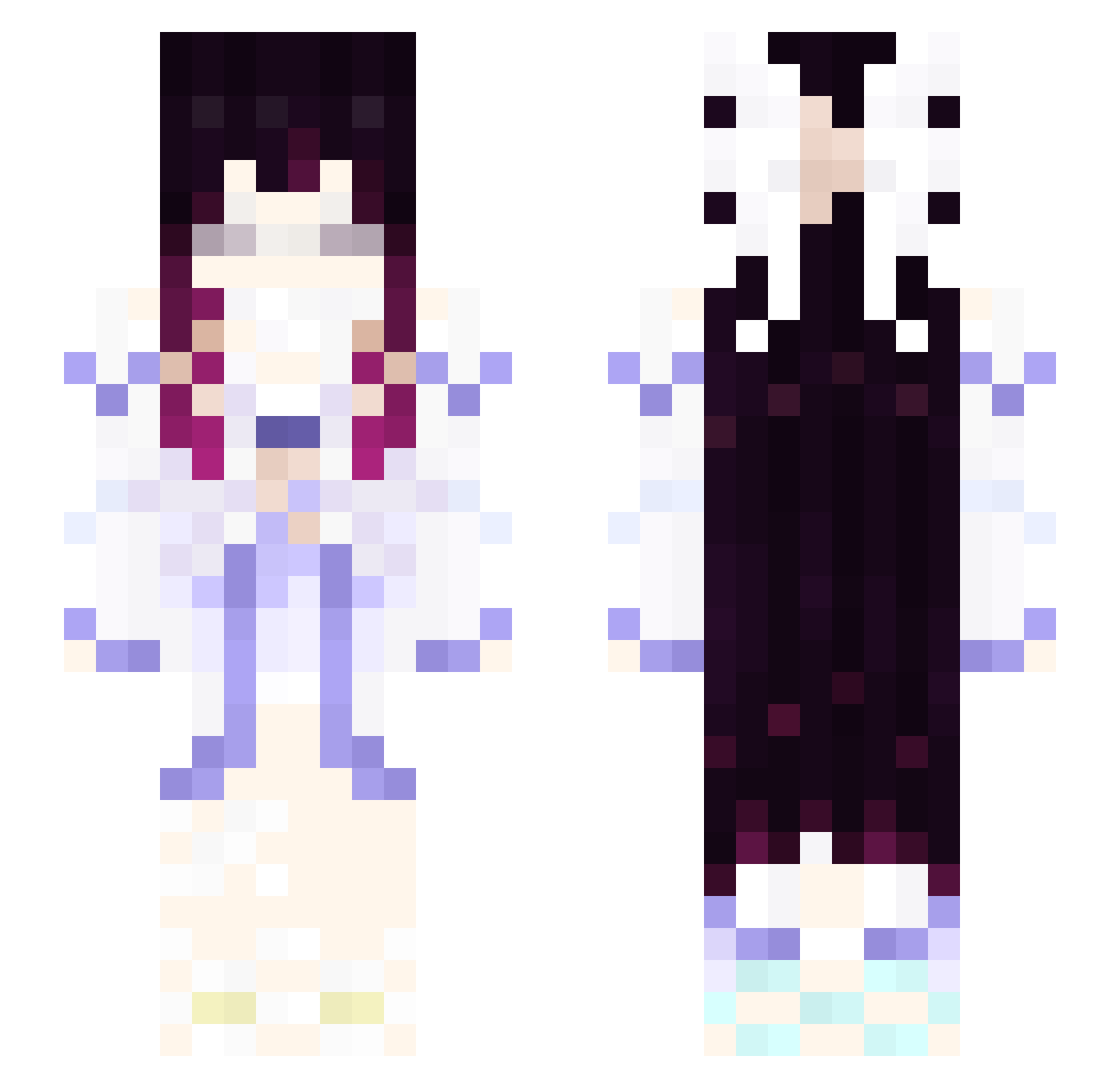 _Megnificent_ Minecraft skin, front and back view