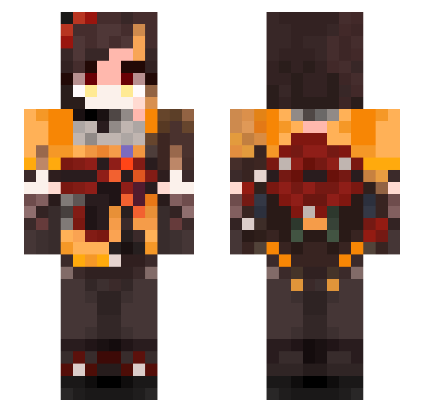 oyppxbox Minecraft skin, front and back view
