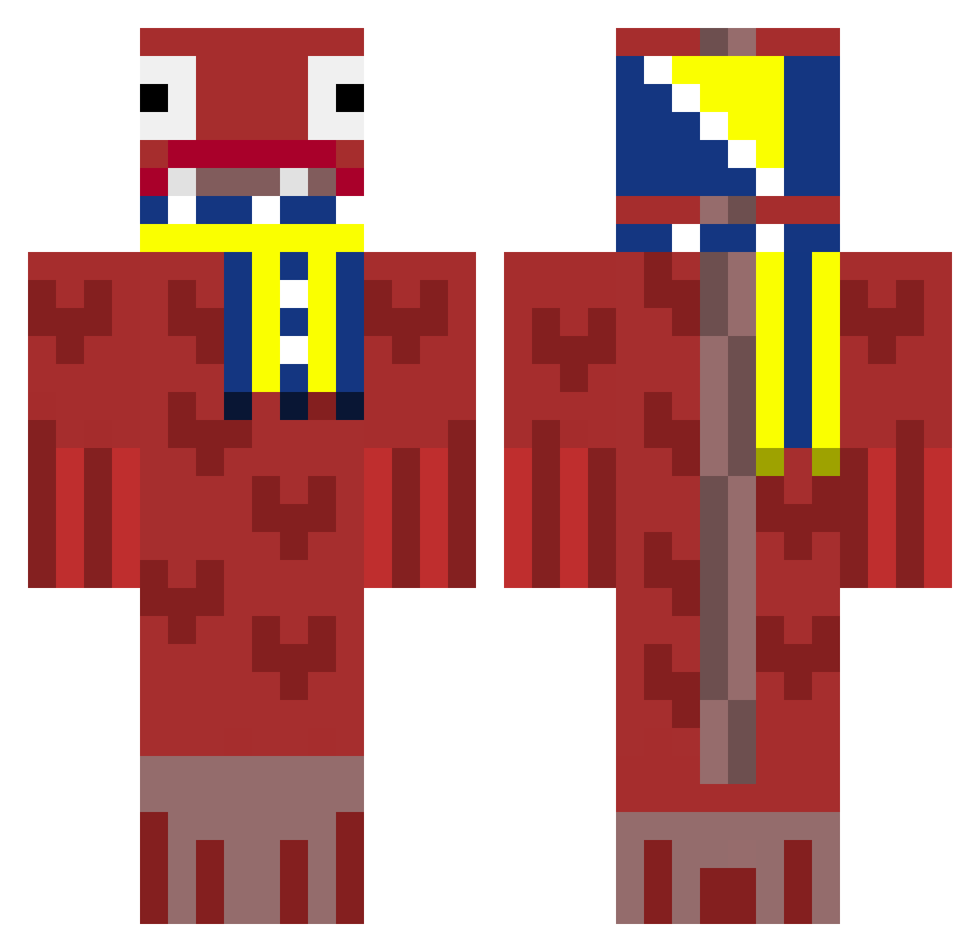Bosnian_Salmon Minecraft skin, front and back view