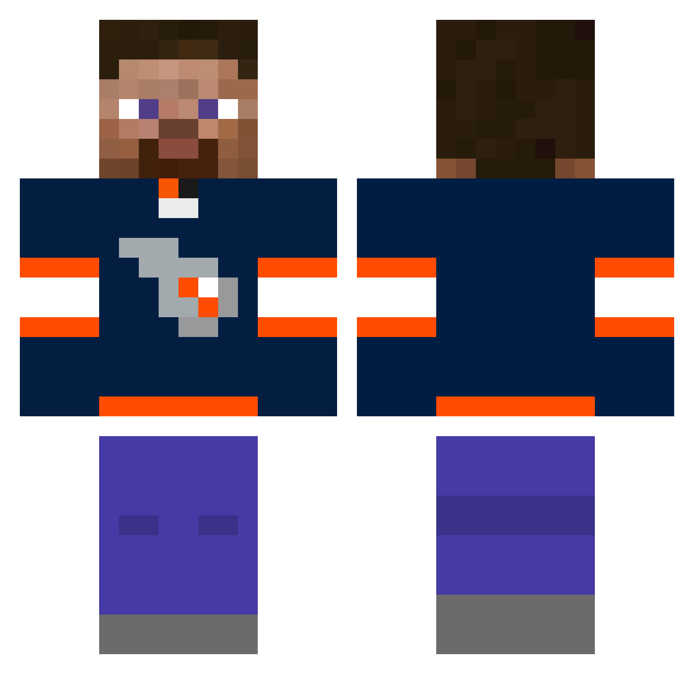 hockeyguy94 Minecraft skin, front and back view