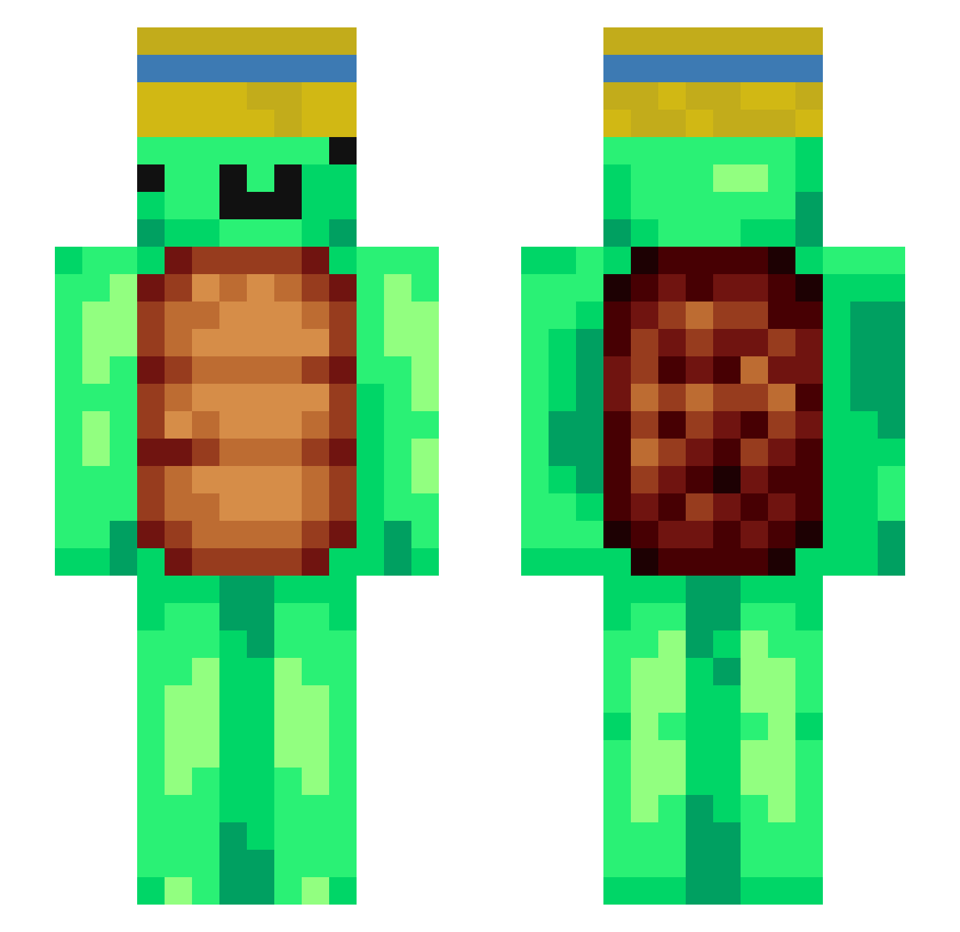 HUGWWWWW Minecraft skin, front and back view