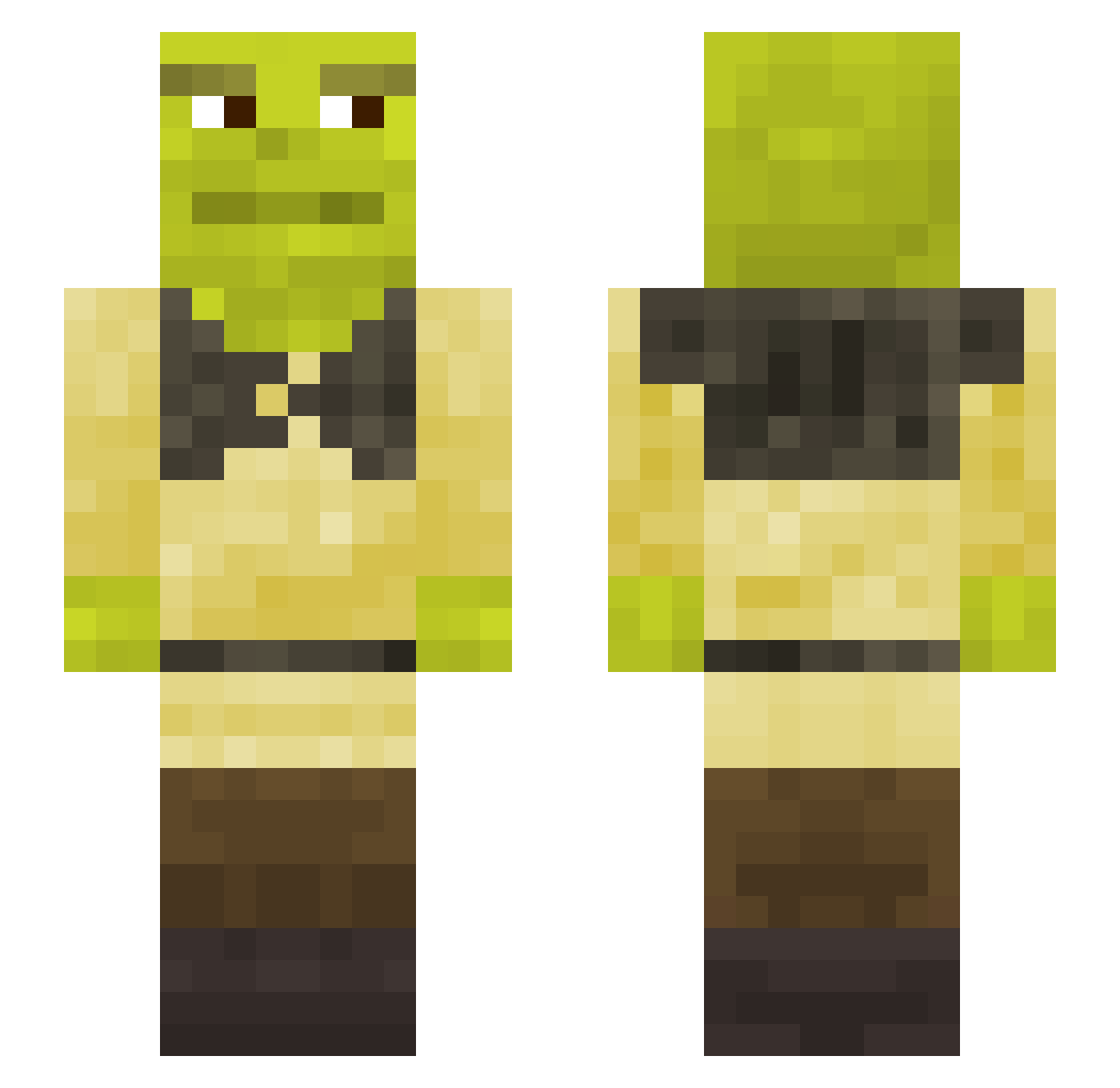 TheRealZP Minecraft skin, front and back view