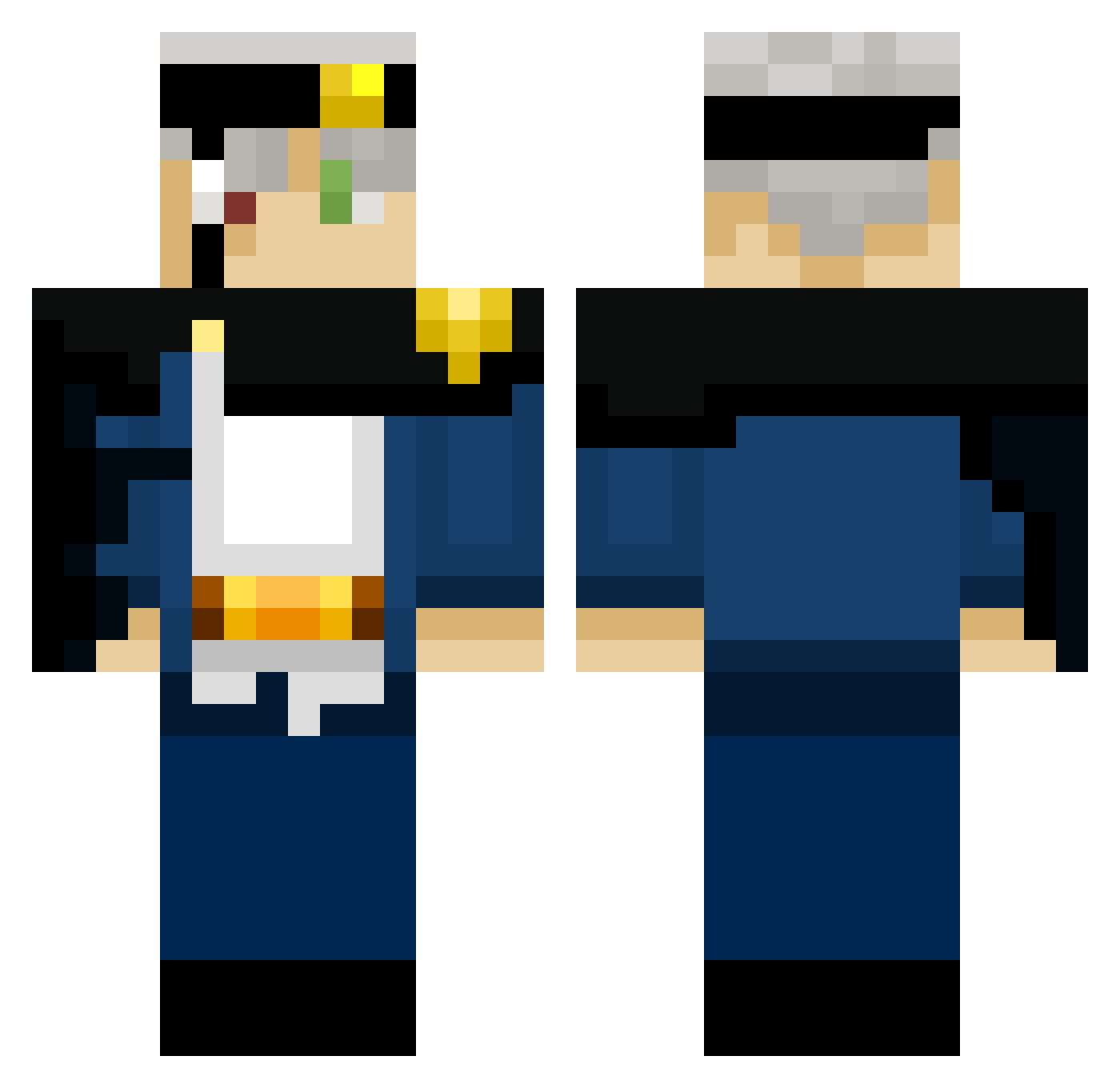 pertinence Minecraft skin, front and back view