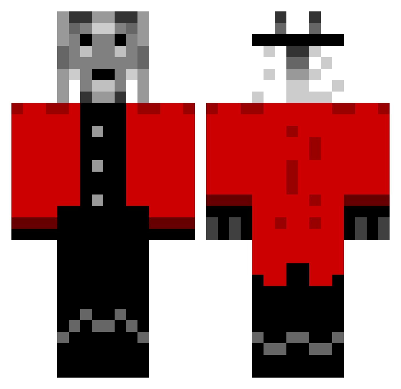 Sacheverell Minecraft skin, front and back view