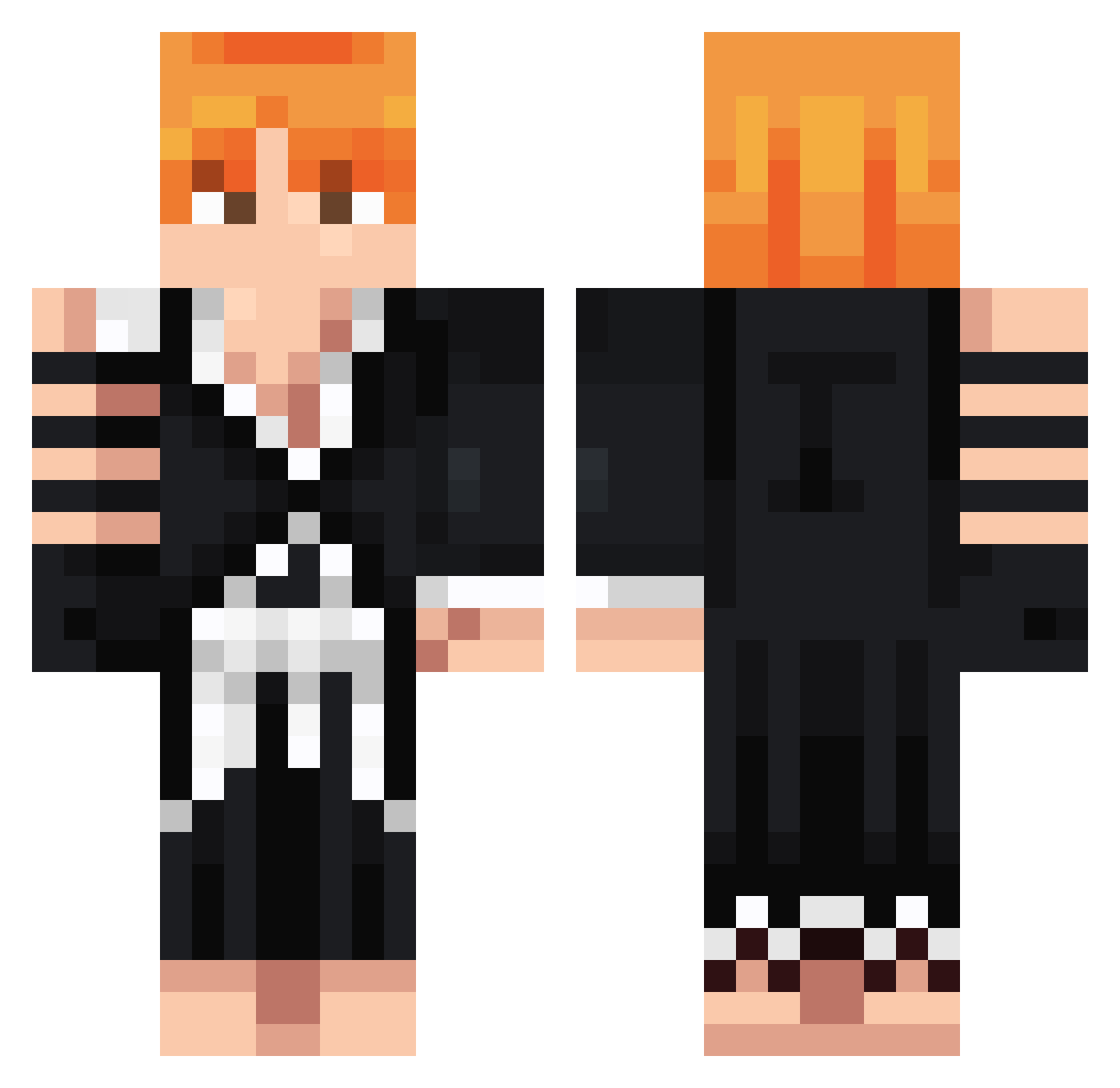 TrueL3af Minecraft skin, front and back view