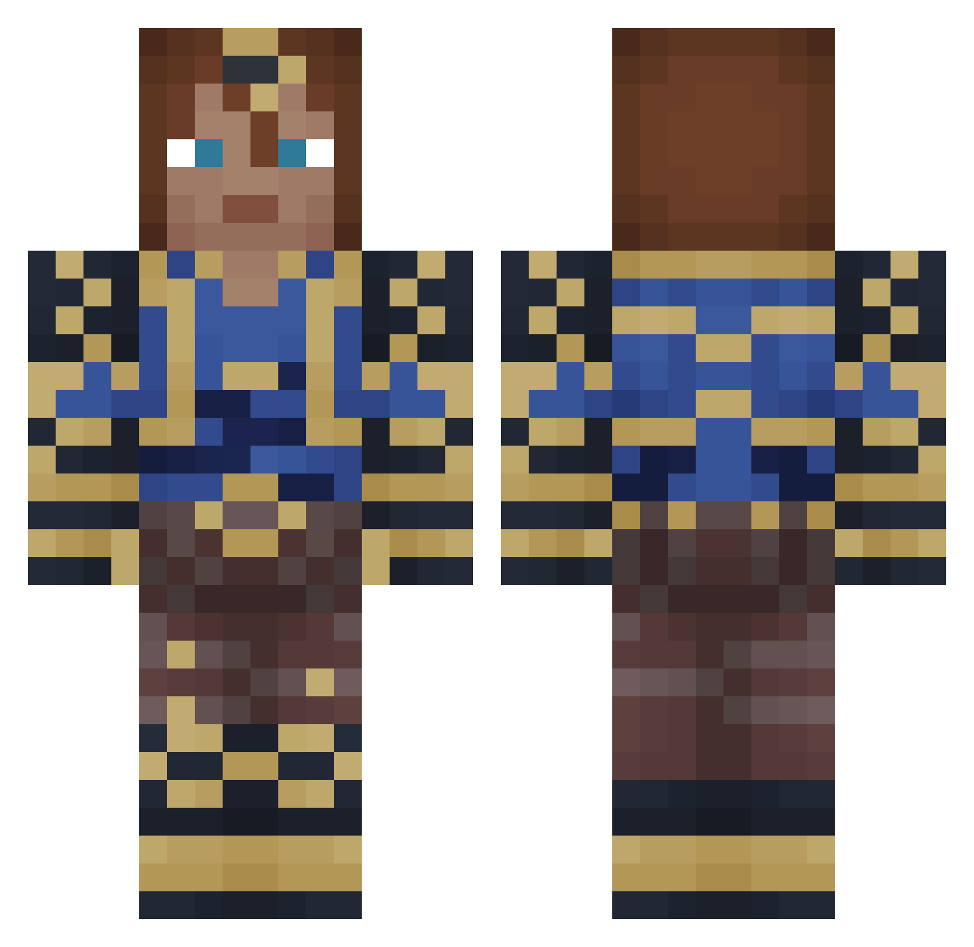 Eirenarch Minecraft skin, front and back view