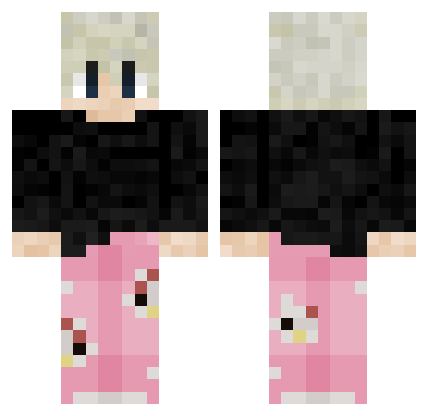 zZhenya Minecraft skin, front and back view