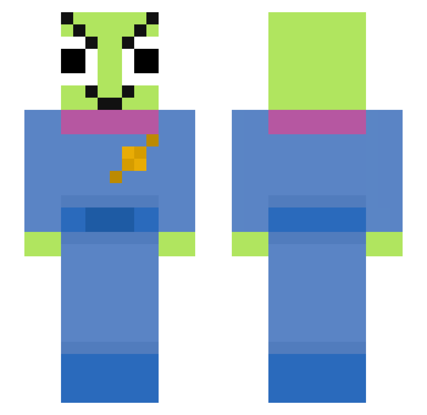 Minsoo0933 Minecraft skin, front and back view