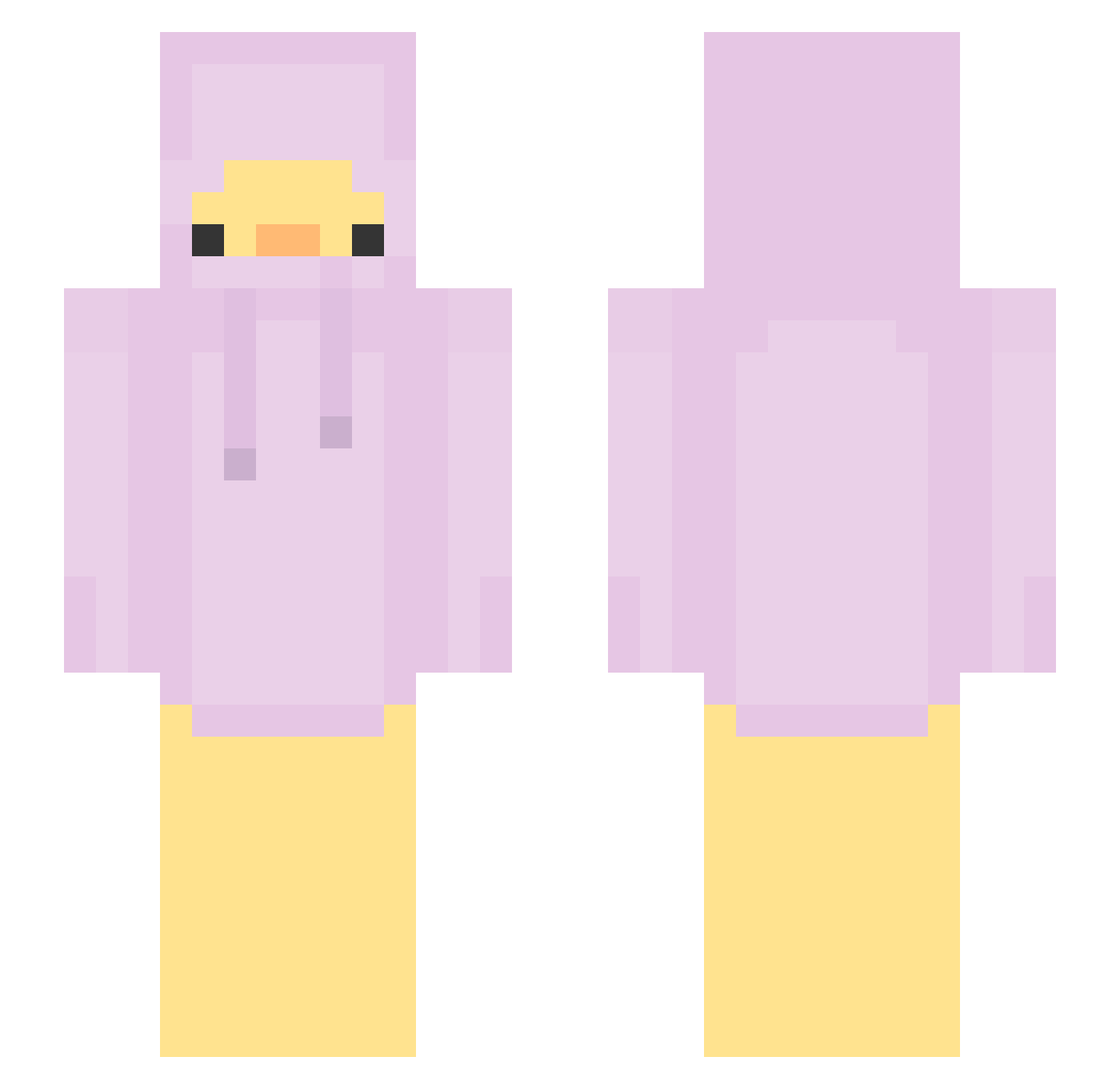 sarahlul Minecraft skin, front and back view