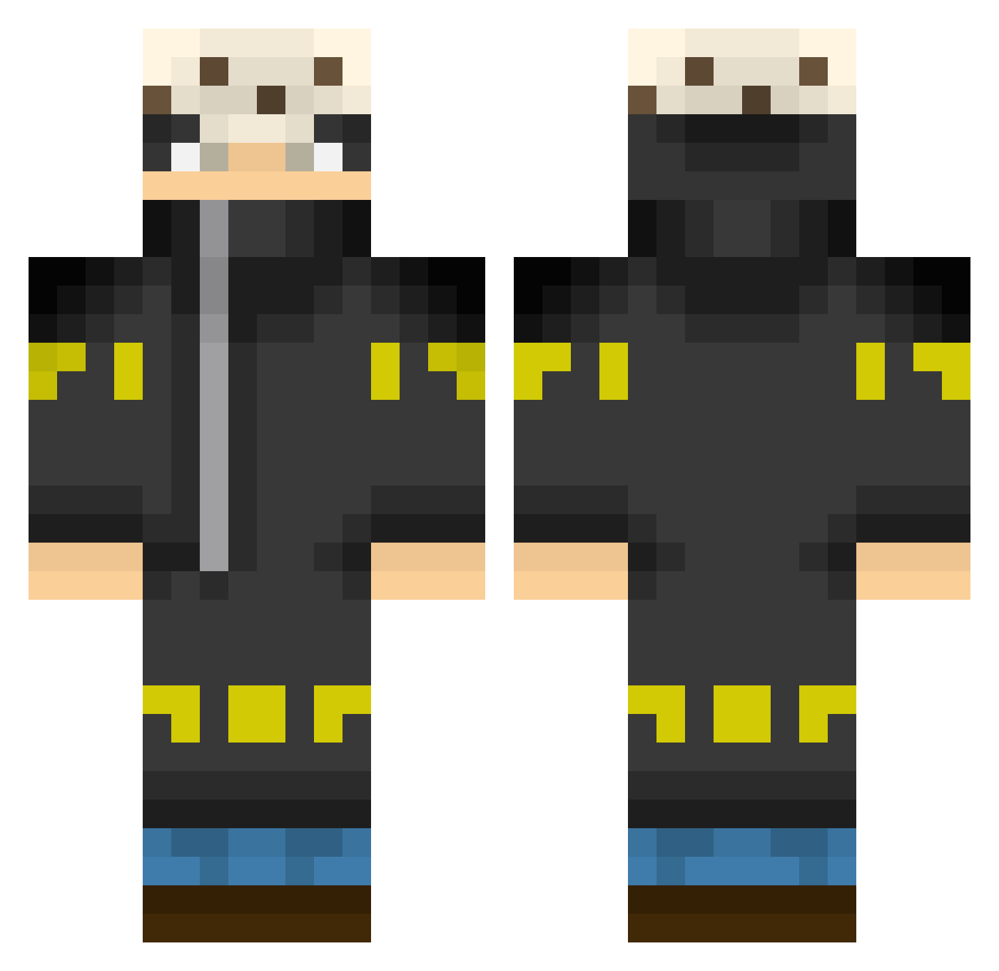 Shado Minecraft skin, front and back view