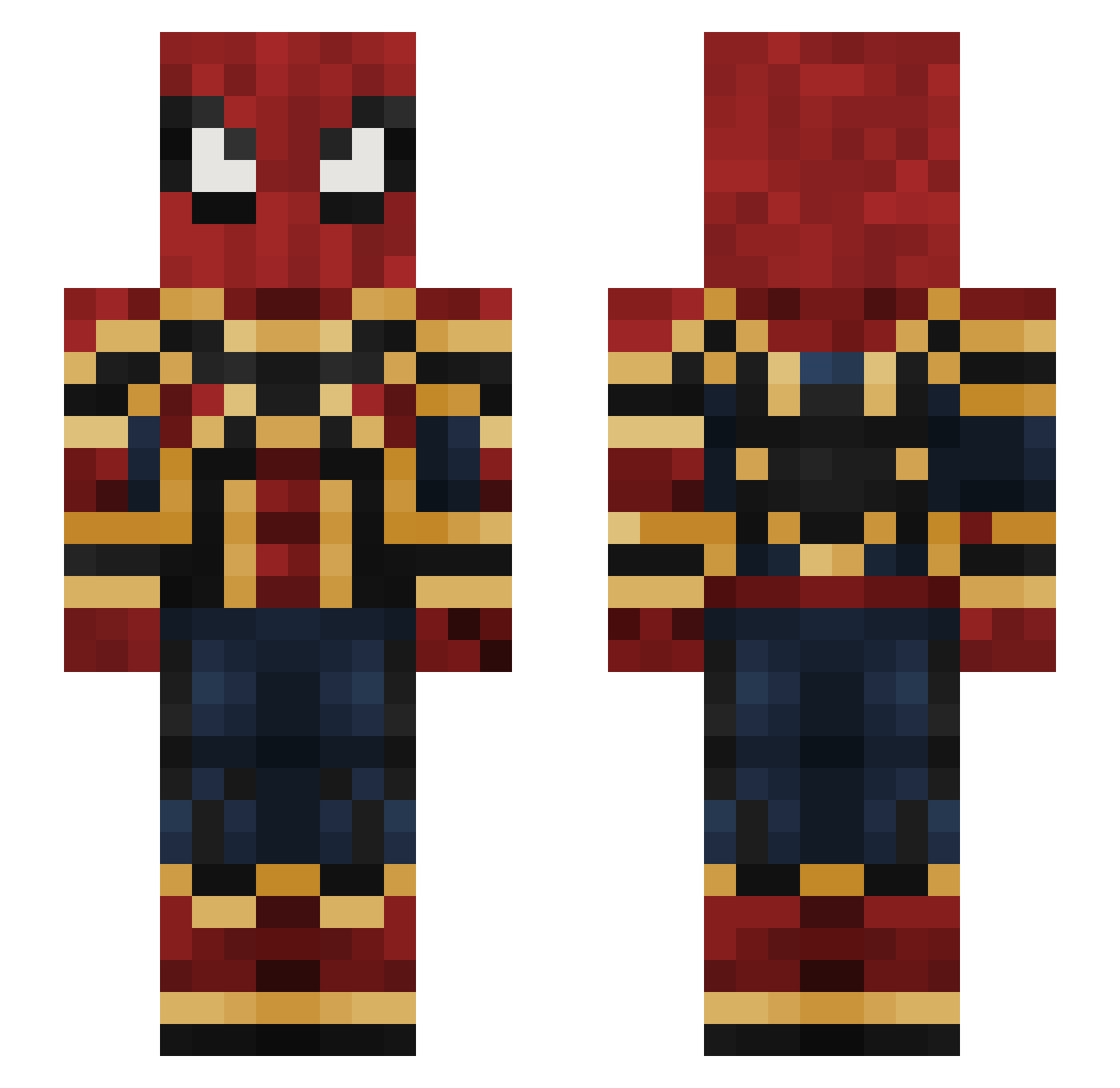 SugarSpicey Minecraft skin, front and back view
