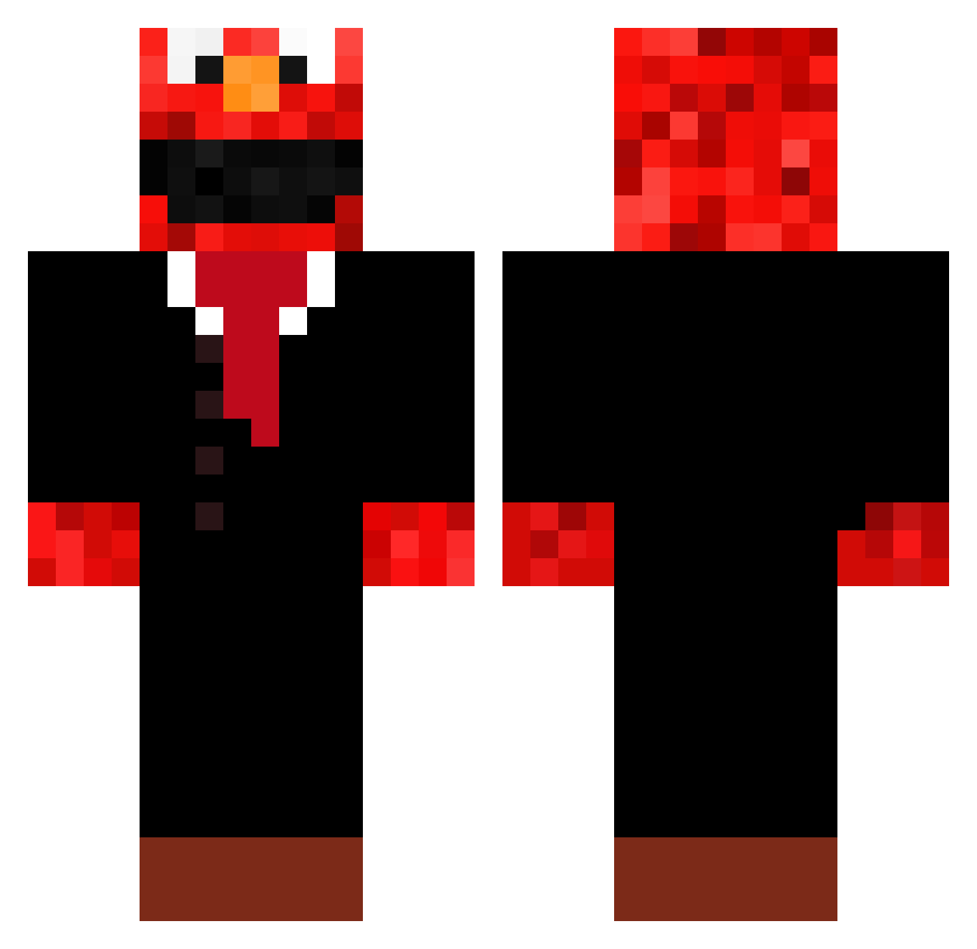 WhereMyLasagna Minecraft skin, front and back view
