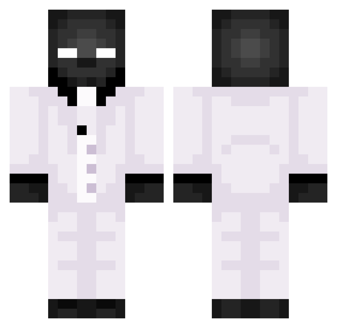 Orinax Minecraft skin, front and back view