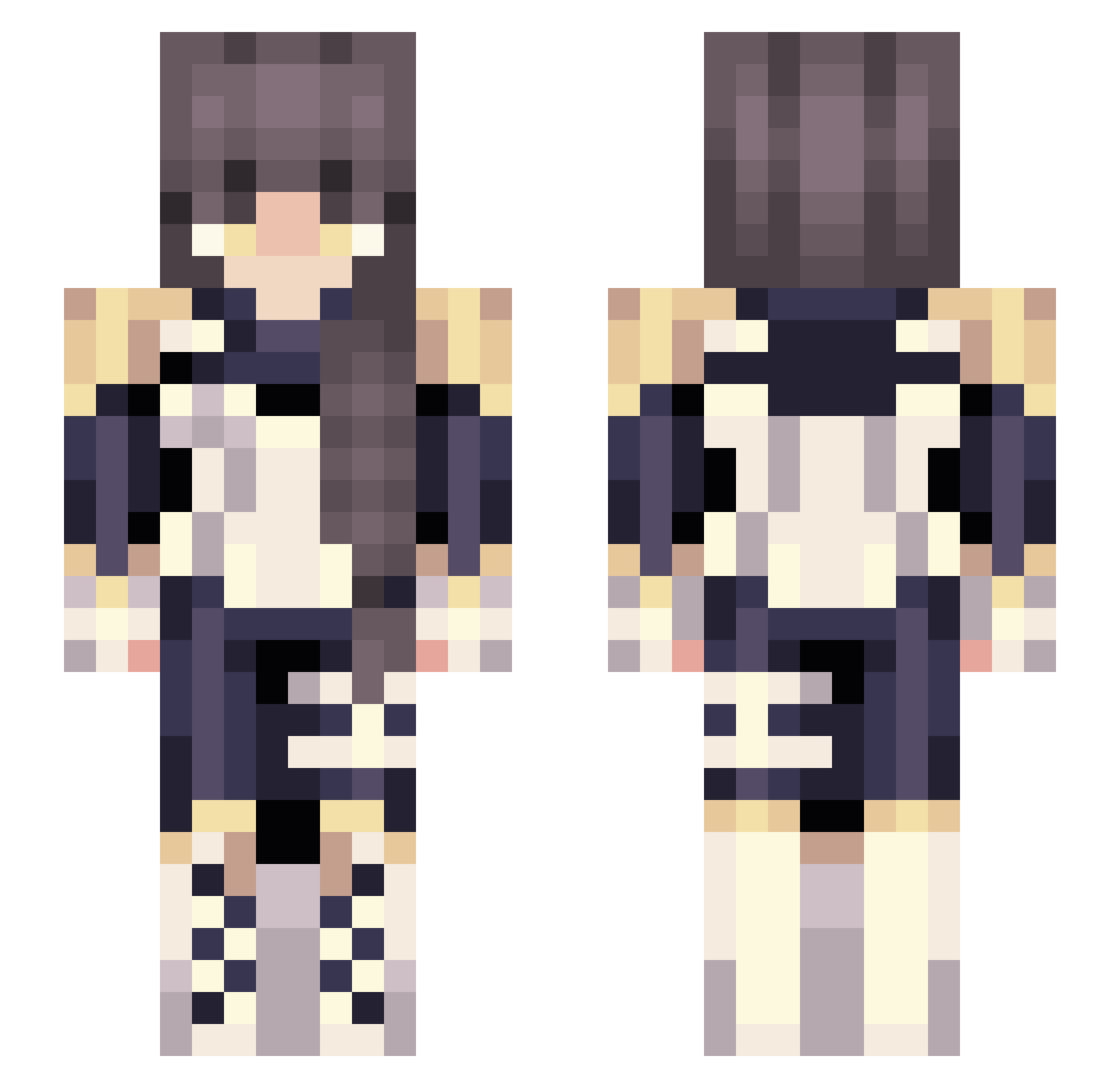 rxzedevil Minecraft skin, front and back view
