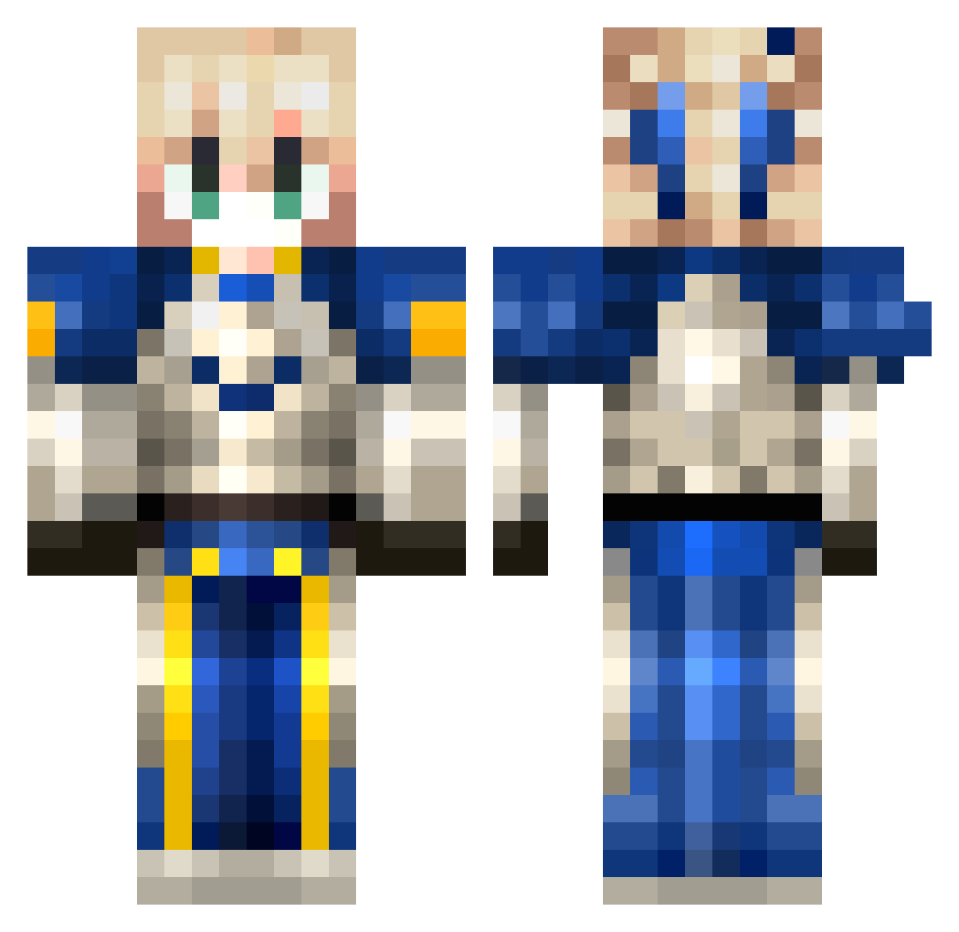Belfast_1337 Minecraft skin, front and back view