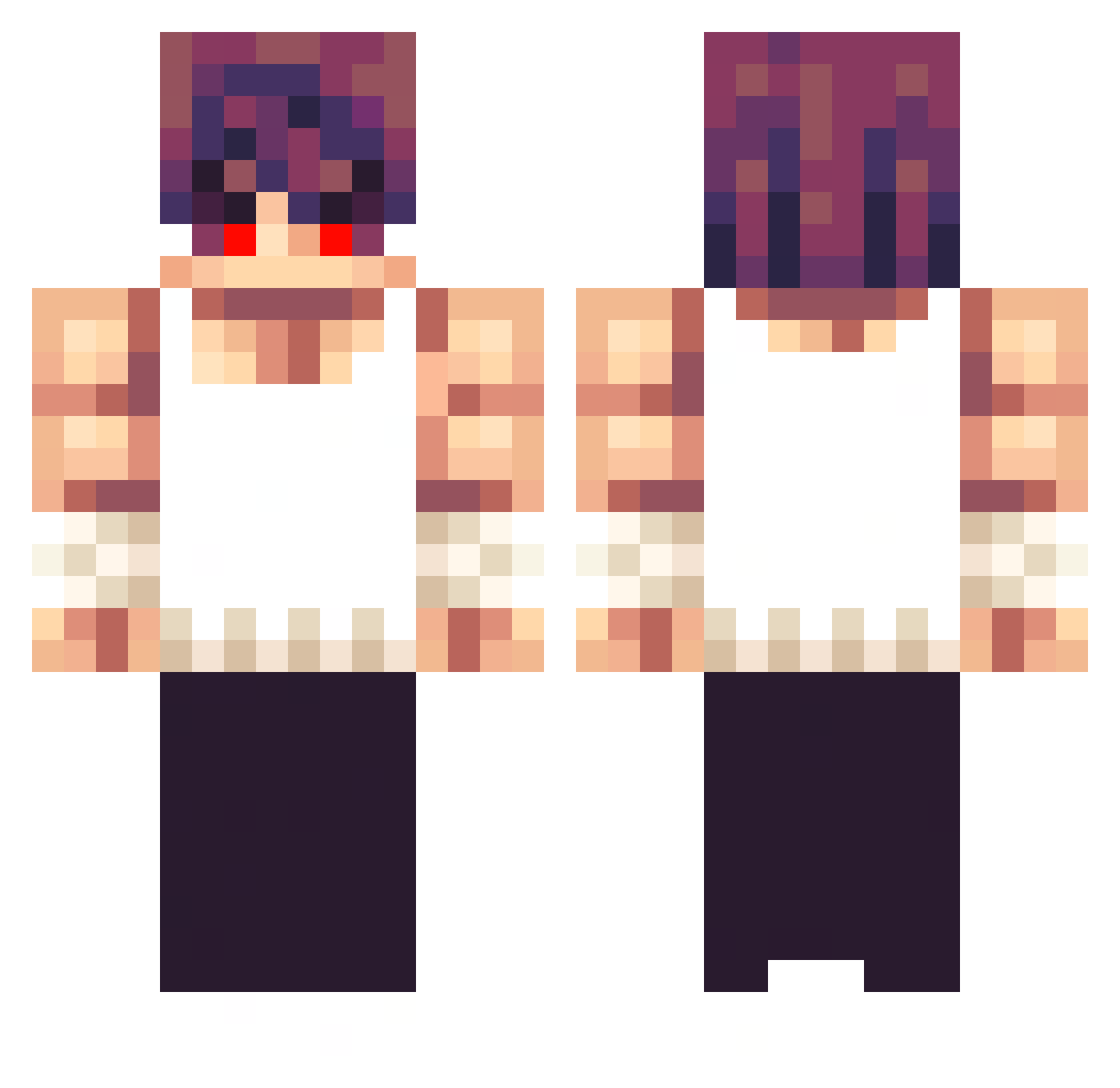 mommycowmilk Minecraft skin, front and back view