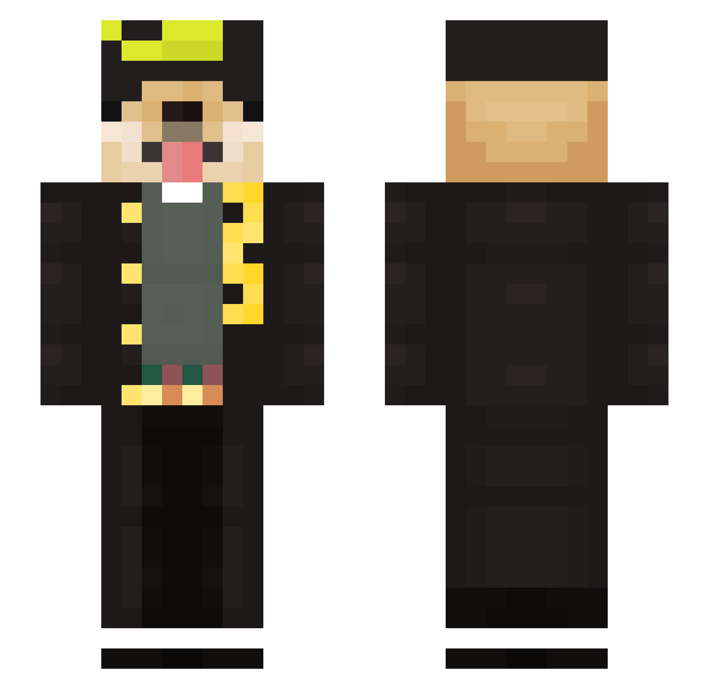 Samoss212 Minecraft skin, front and back view
