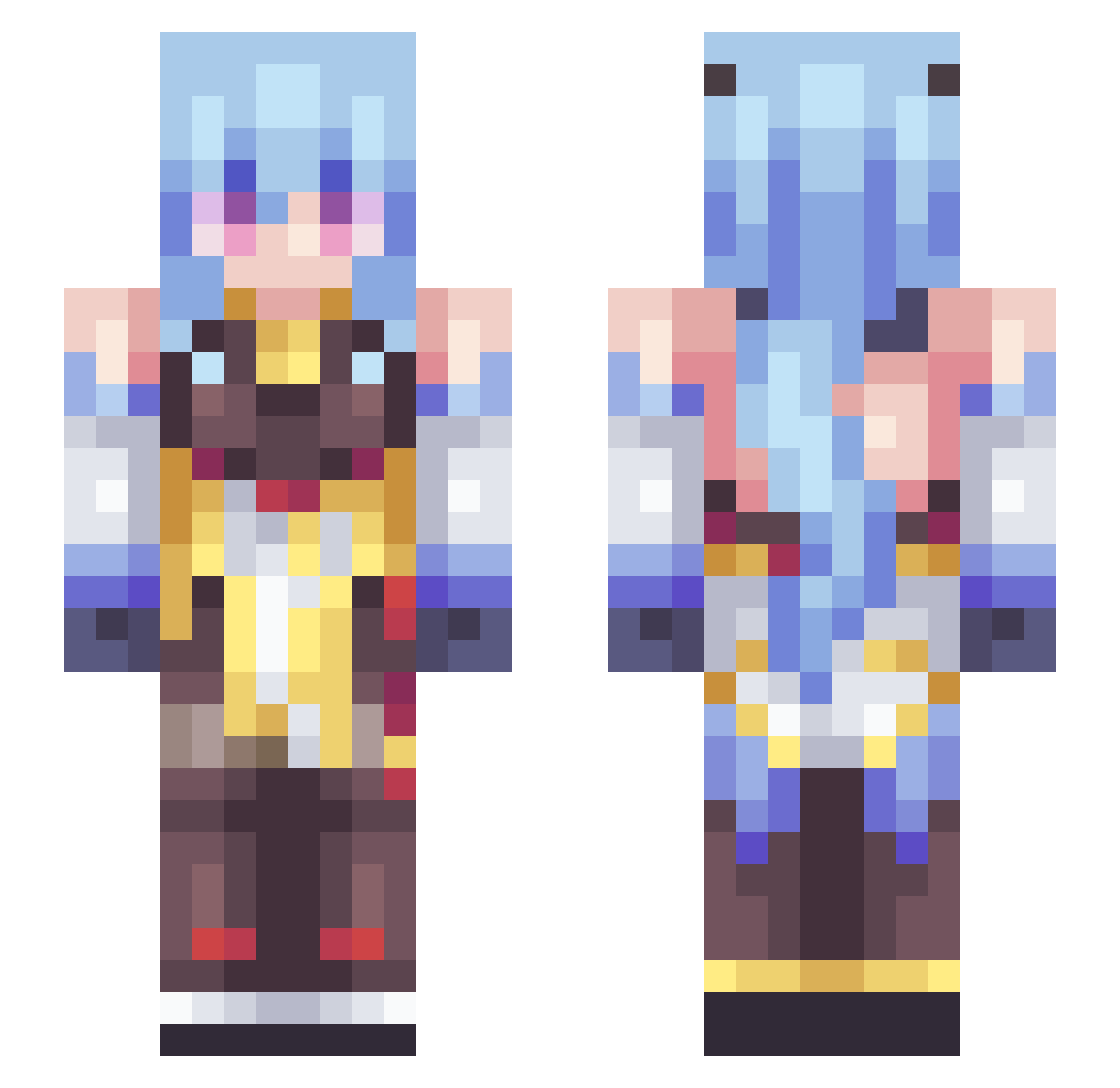 rozenotrose Minecraft skin, front and back view