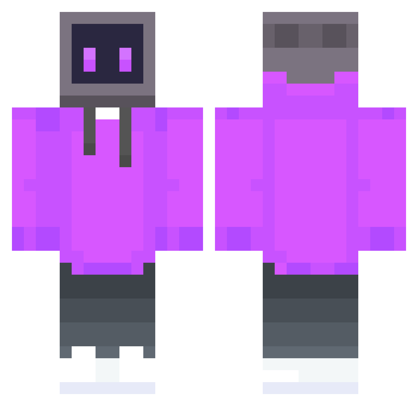 shuail Minecraft skin, front and back view