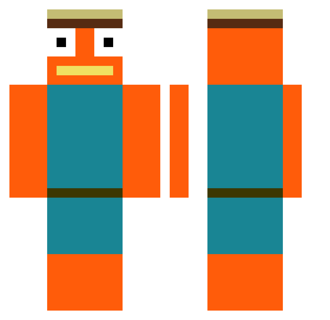 Shai_ Minecraft skin, front and back view