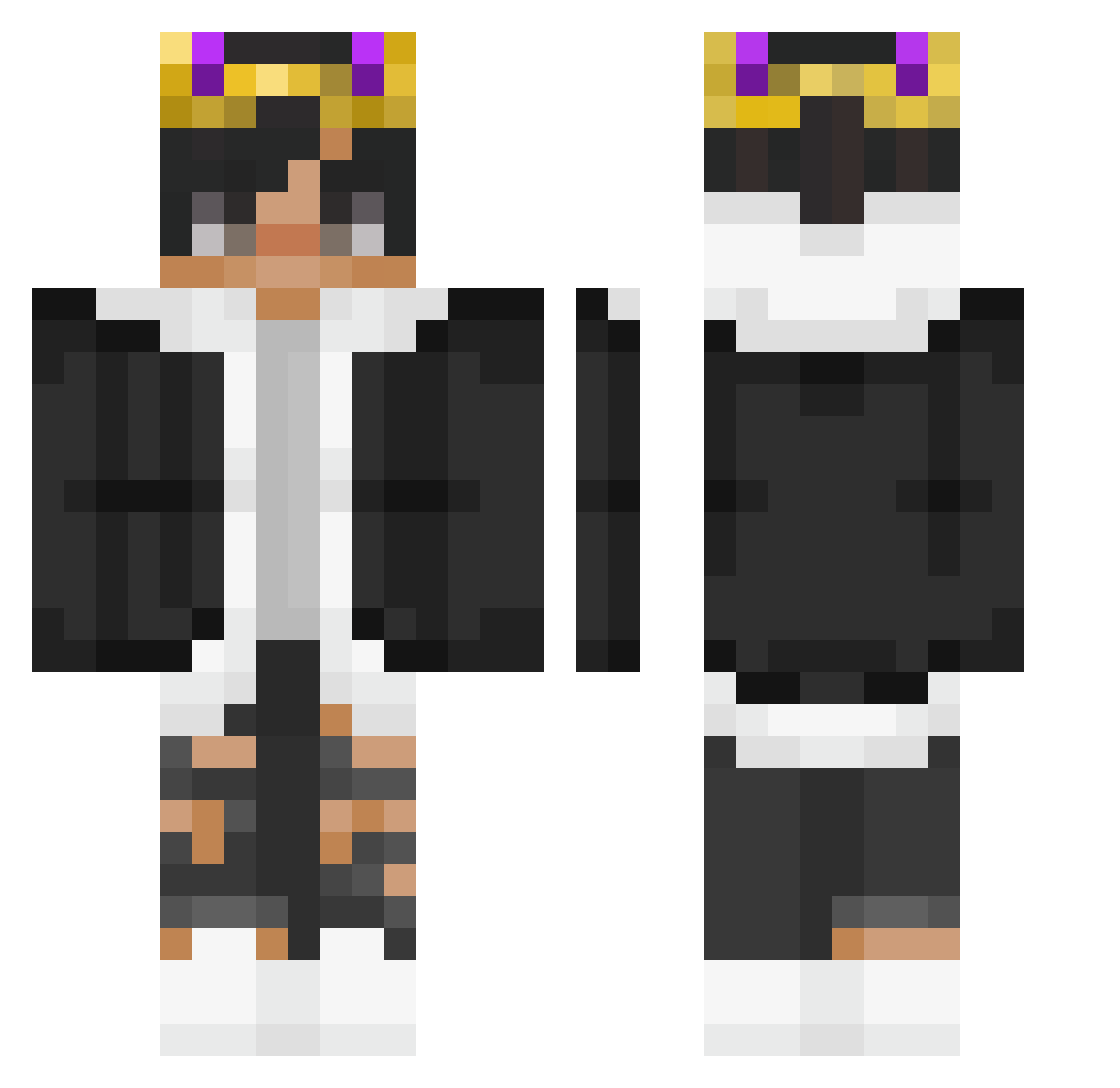 V0LT_Cynix Minecraft skin, front and back view