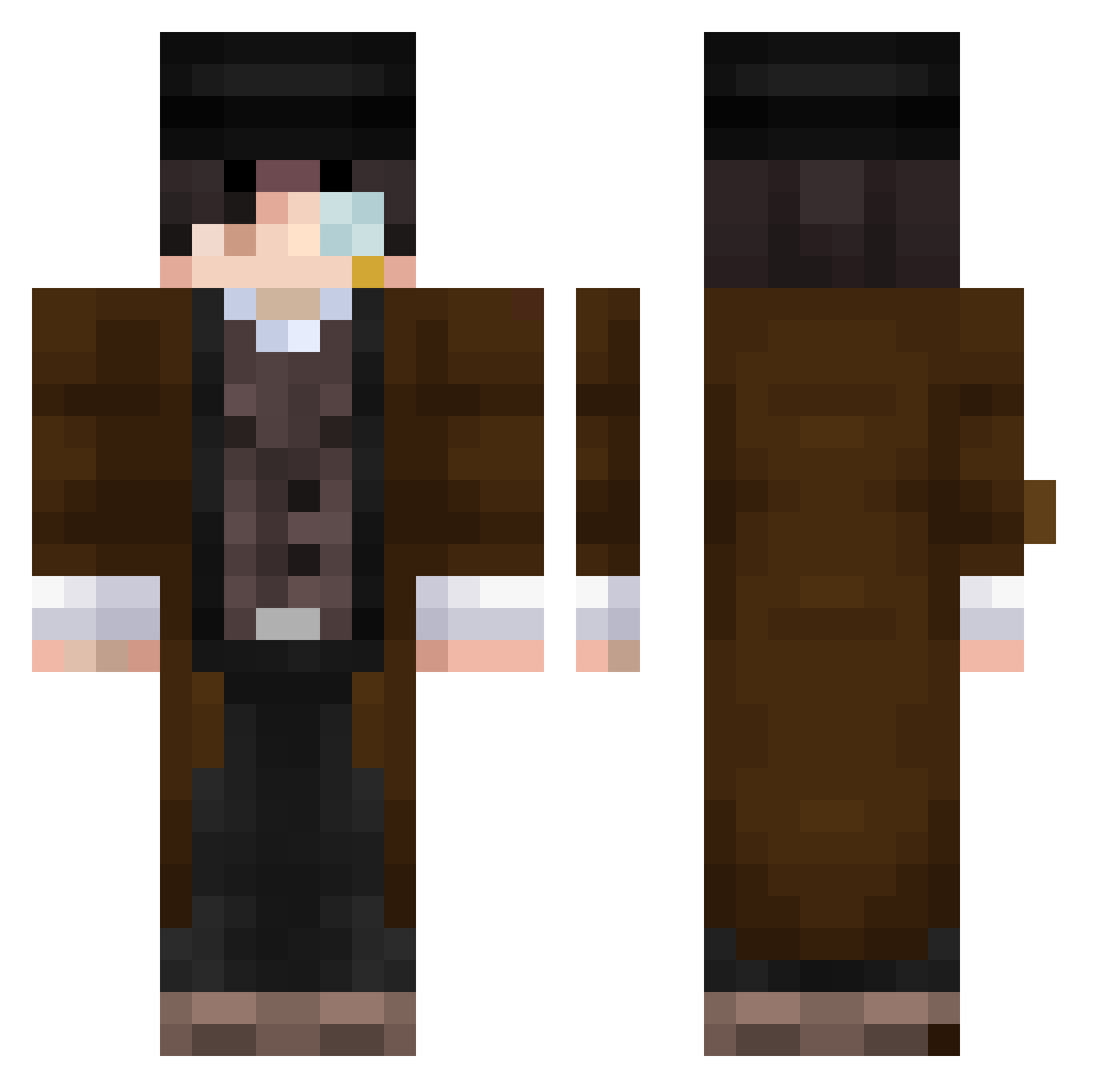 KotekWaxus Minecraft skin, front and back view
