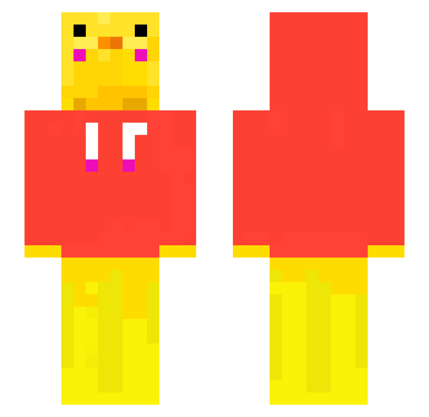 YagizSS Minecraft skin, front and back view