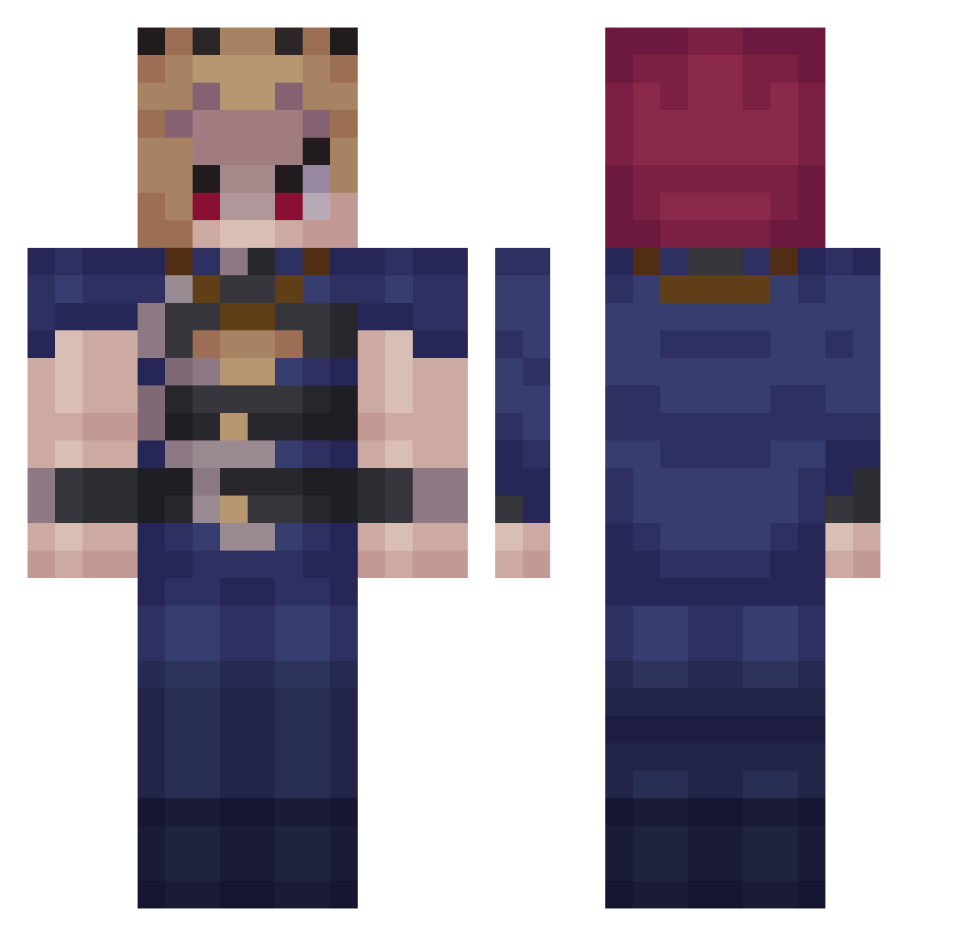 Iowowo Minecraft skin, front and back view