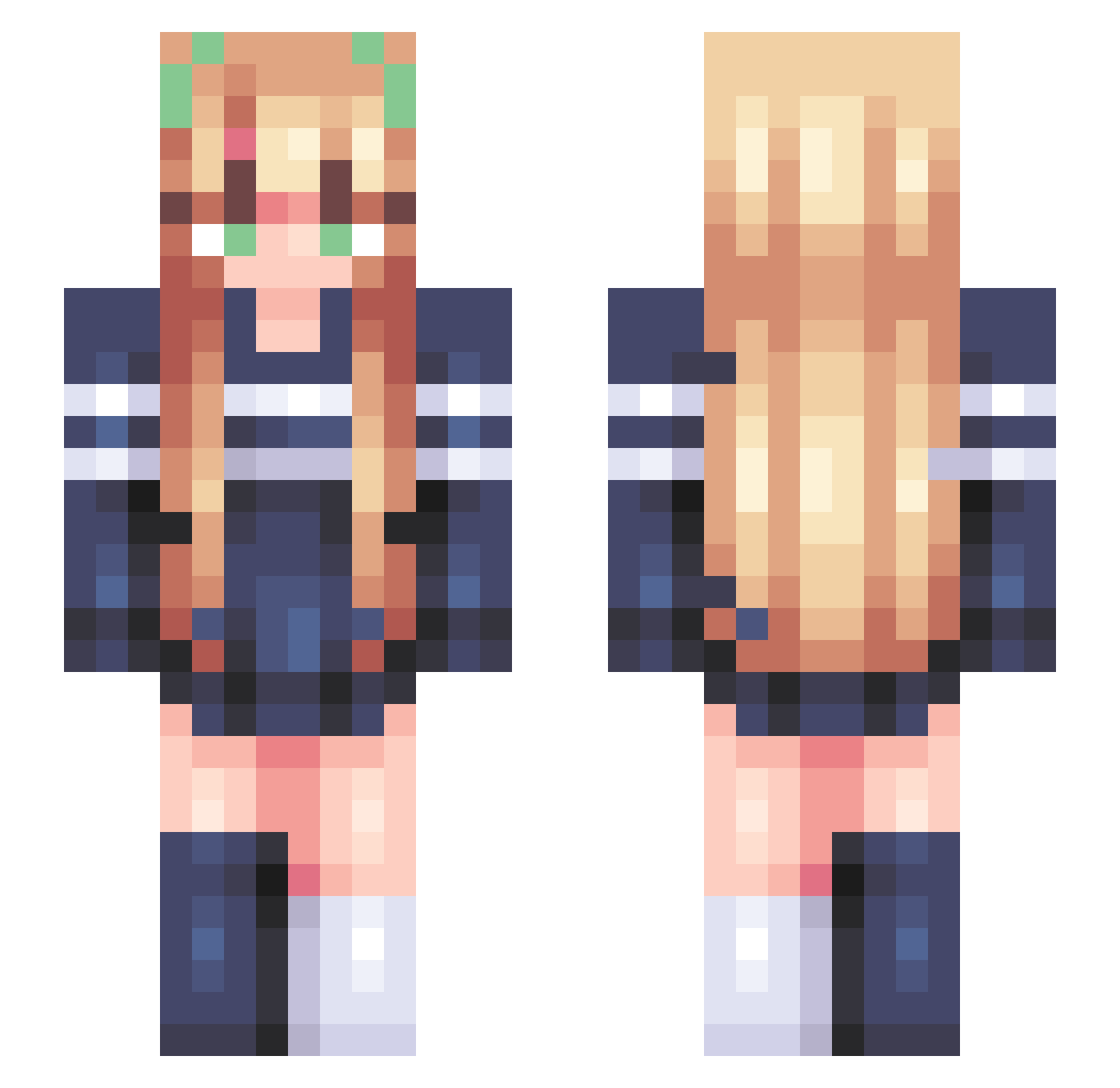 goade Minecraft skin, front and back view